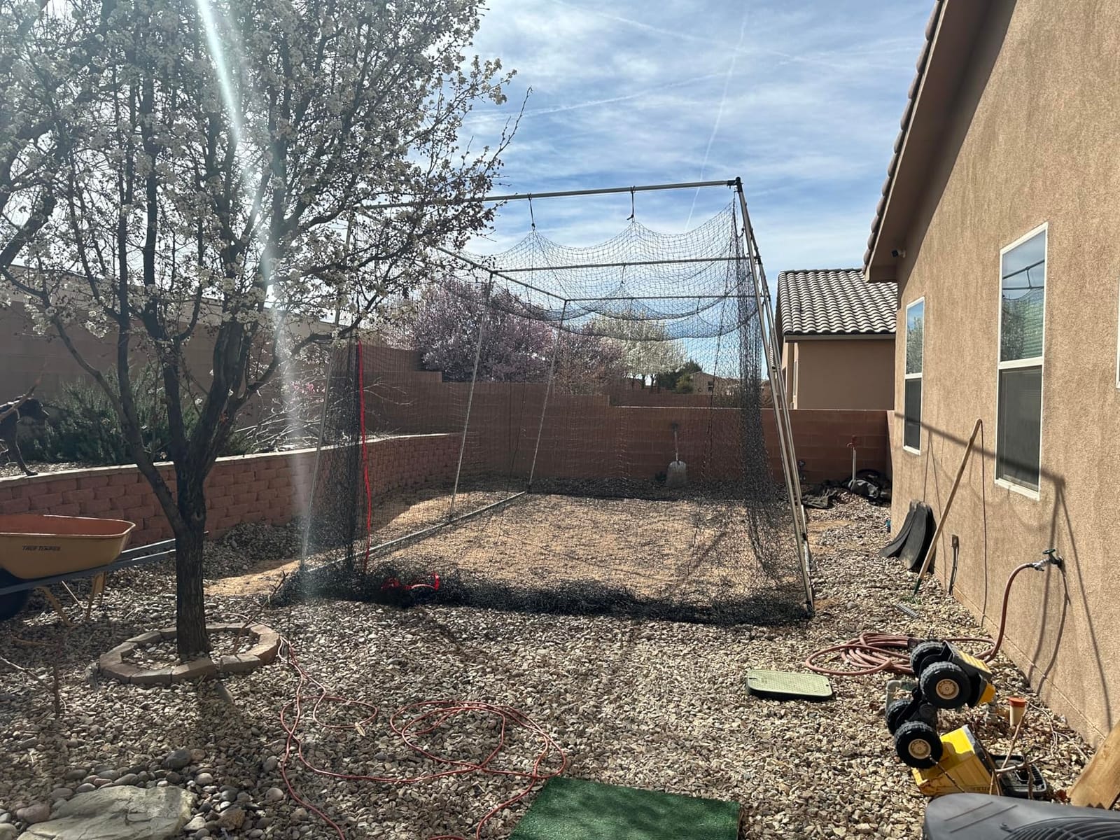 RIIFRILY Baseball Batting Cage Nets,20'L/ 35'L/55'L/70'L Baseball and Softball Cage Netting, Enclosed HDPE #30 /#45 Netting Batting Cages for Backyard and Indoor (NET ONLY) customer photo 1