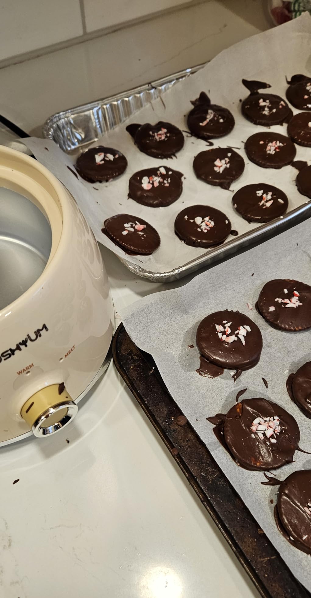 LUSHYUM Electric Chocolate Melting Pot with 2 Insert Pots, 4-Cup Chocolate | Even Heating & Fast Melting, BPA-Free Silicone, Easy Clean, Less Waste, Ideal for Chocolate & Candy Melts, Parties & Fondue customer photo 1
