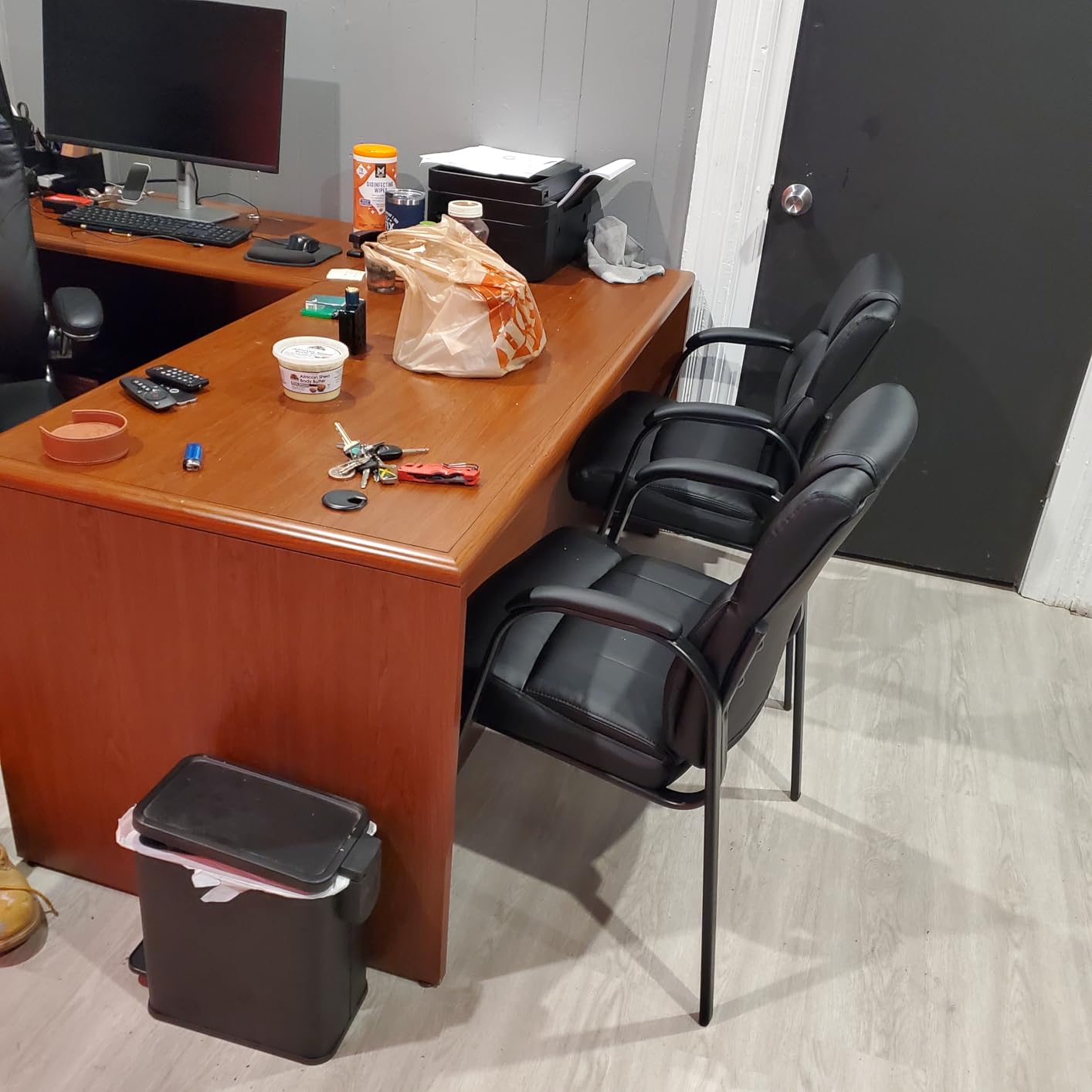 Sweetcrispy Waiting Room Chairs Set of 8, Executive Office Guest Chairs | PU Leather, Padded Arms, Big and Tall, No Wheels Stationary, Reception Conference Lobby Area Meeting Medical Clinic Room customer photo 1