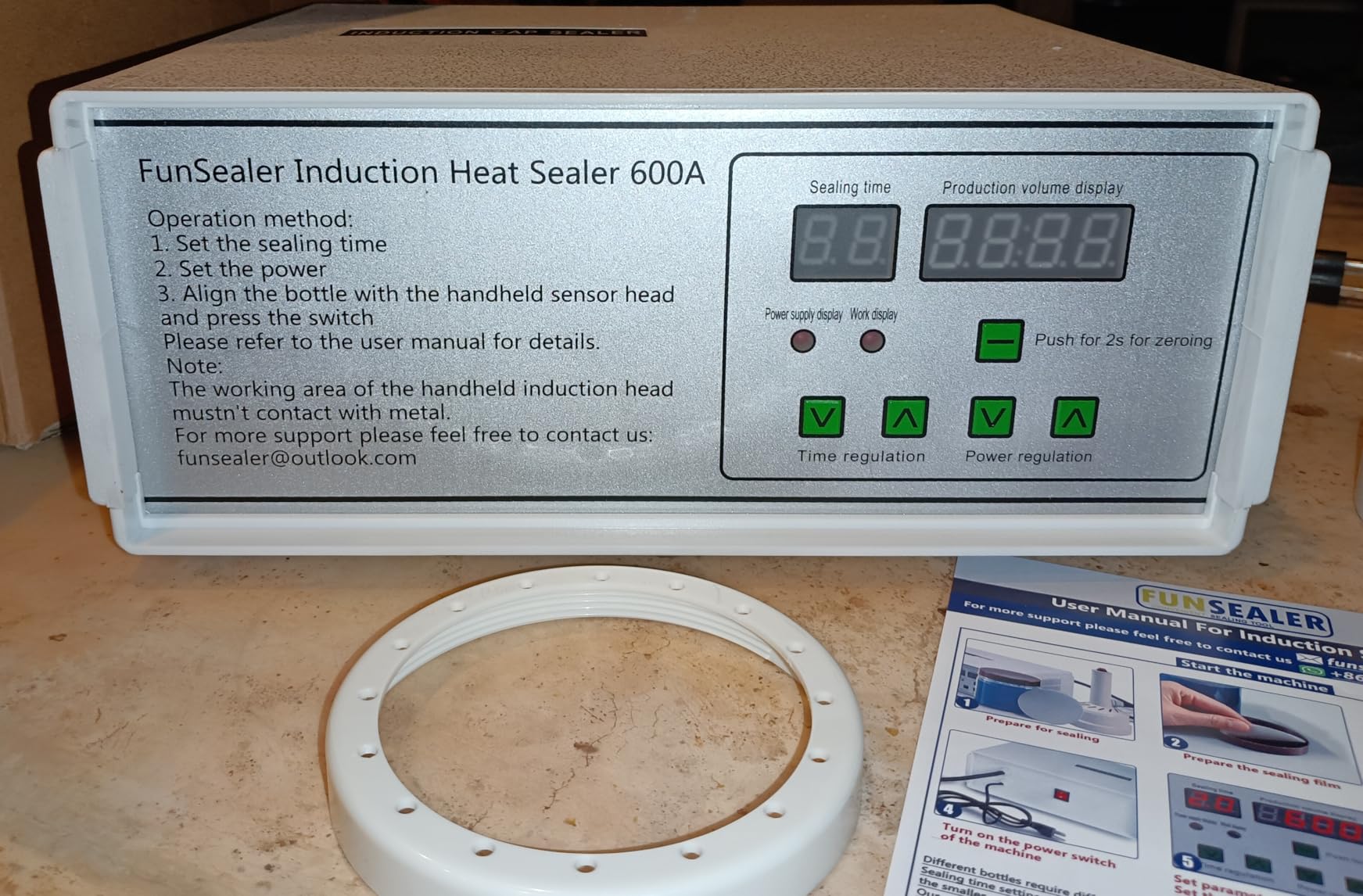 Induction Heat Sealer, Bottle Cap Sealing Machine | For Plastic Glass Bottle Cap 110v customer photo 2
