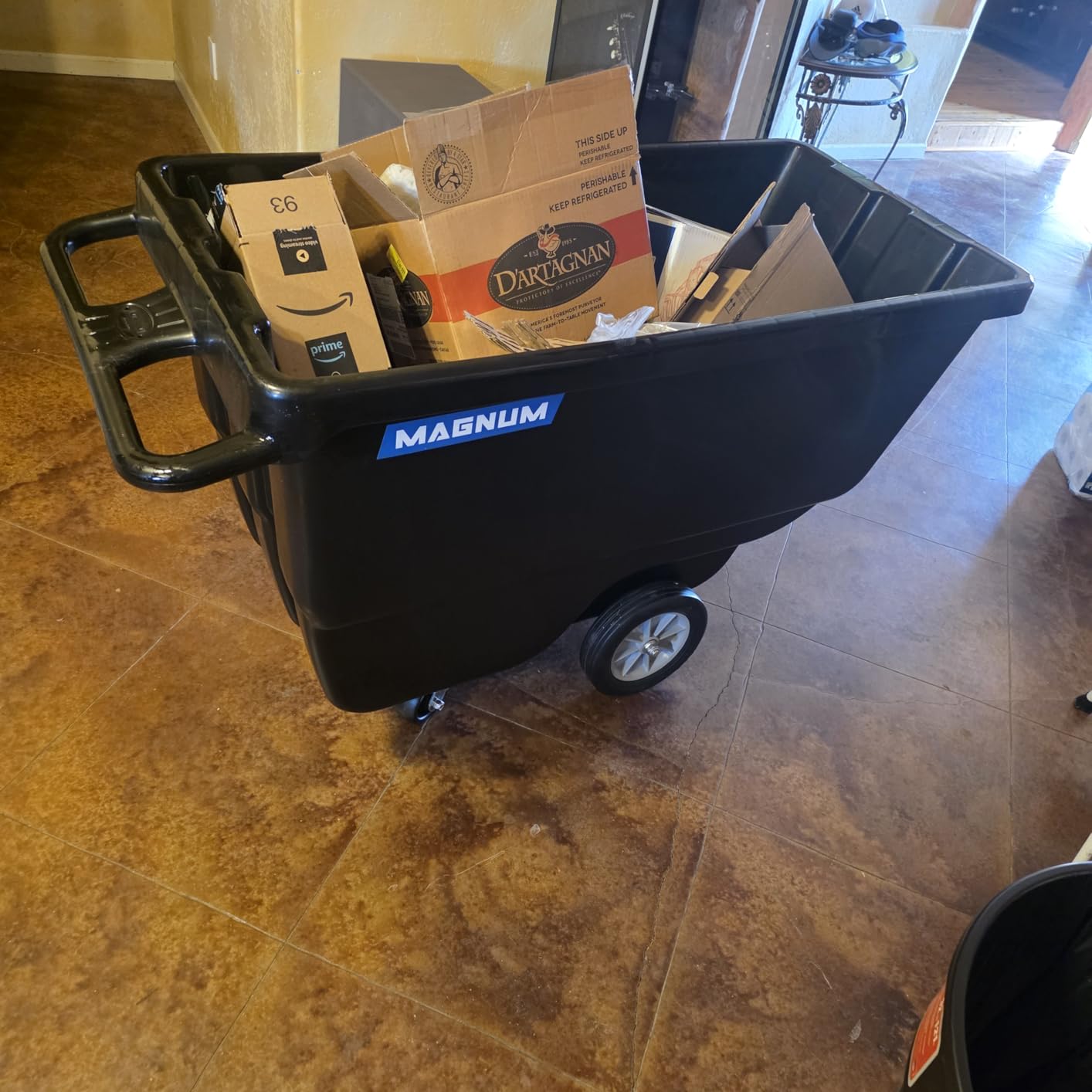 Magnum Tilt Truck, 1 Cu. Yd. Covered Capacity Dump Cart with Heavy Duty 12