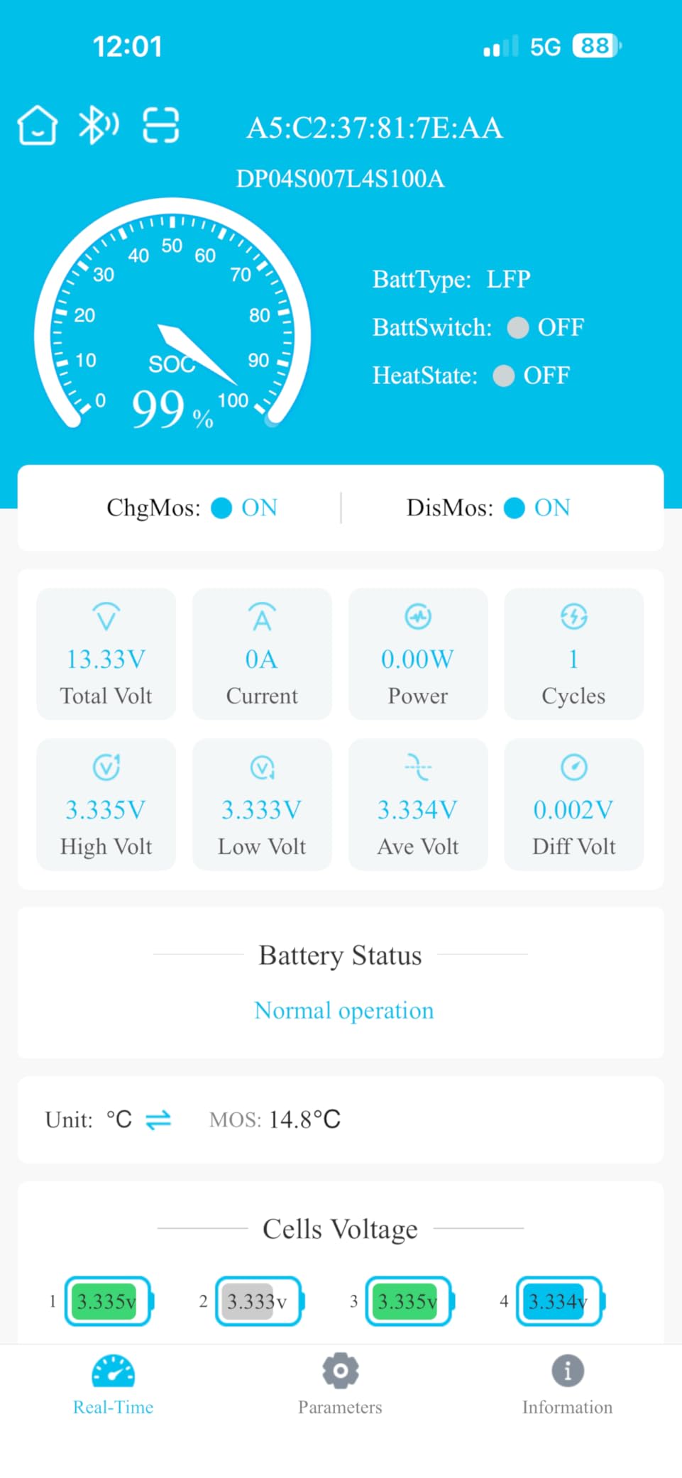 12V 100Ah Bluetooth LiFePO4 Battery, Deep Cycle Lithium Battery, 15000 Charging Cycles, Lightweight Compact, Perfect For Rv, Trolling Motors, Yacht, Solar Systems (12V 100Ah Group24 Bluetooth) customer photo 2