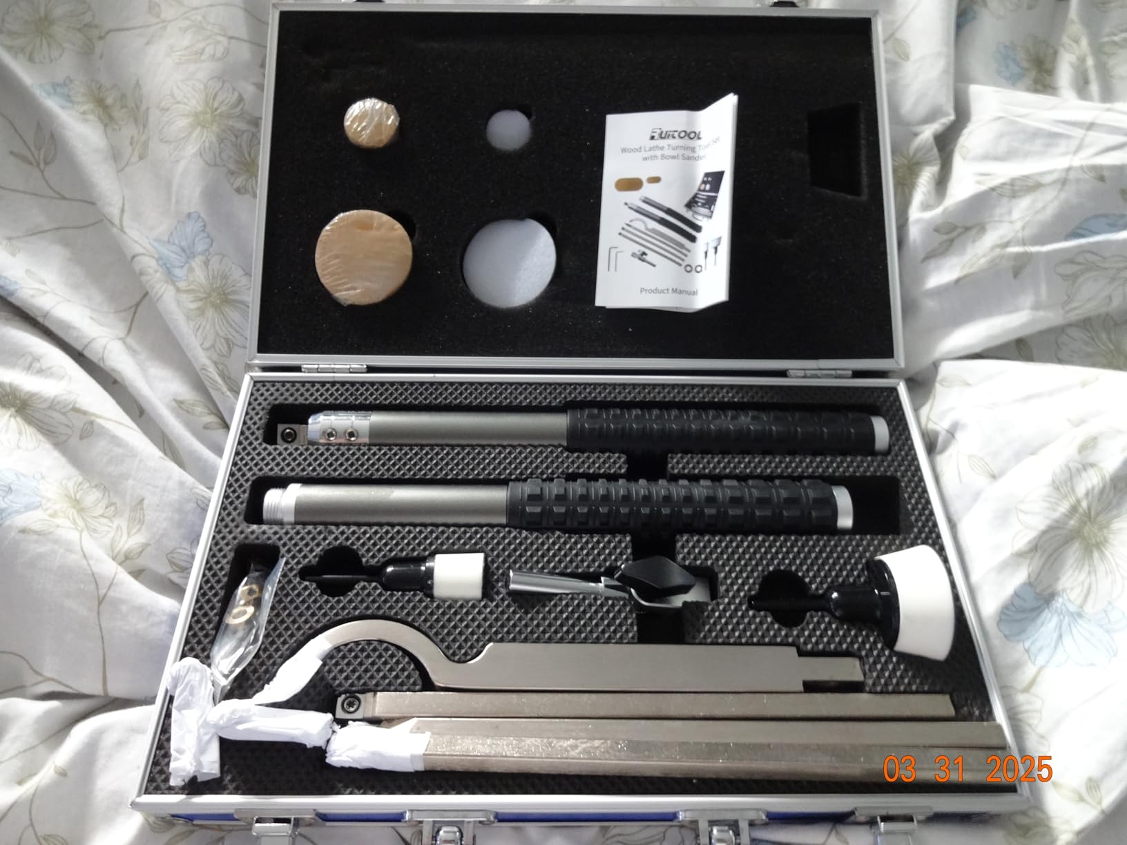 RUITOOL Carbide Wood Lathe Turning Tools Set with Bowl Sander, Including Swan Neck Hollower, Rougher, Finisher, Detailer, 1