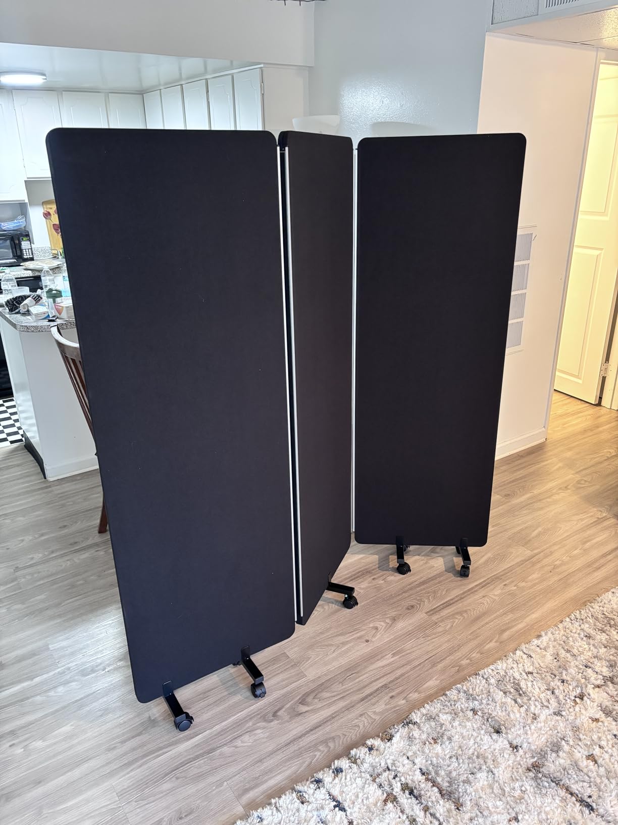 Room Divider Privacy Panel, 3 Panel Acoustic Wall Partition, Sound Dampening | Folding Completely & Save Space, Noise Canceling Cubicle, 6 FT Wide Room Partition Wall for Indoor Bedroom, Office, Hospital customer photo 1