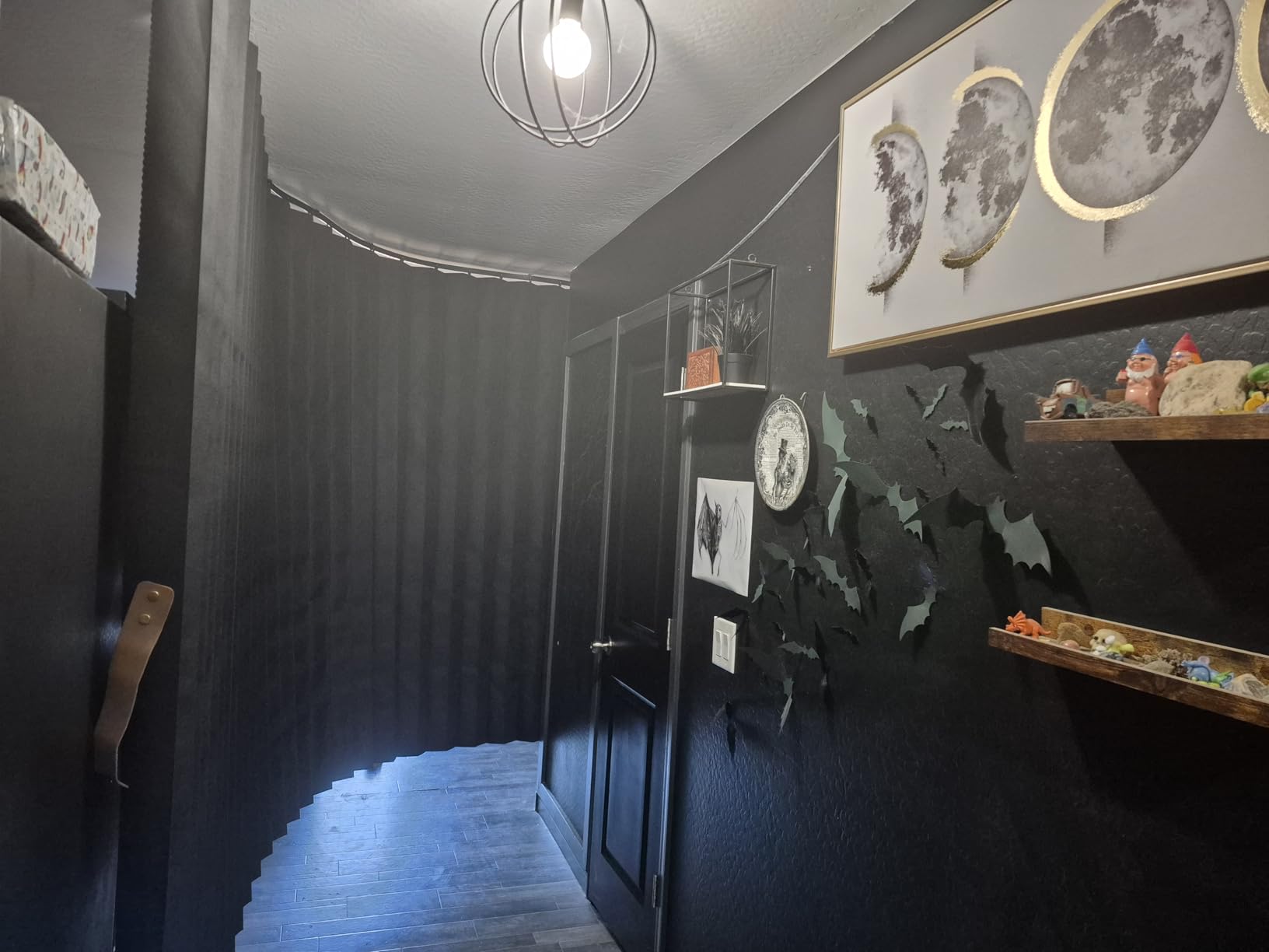 Room Divider Curtain Sets with Flexible Ceiling Track, Privacy Soundproof Curtain for Bedroom Office Patio Sliding Door(Black, W100 x L84, 1 Pack) customer photo 1