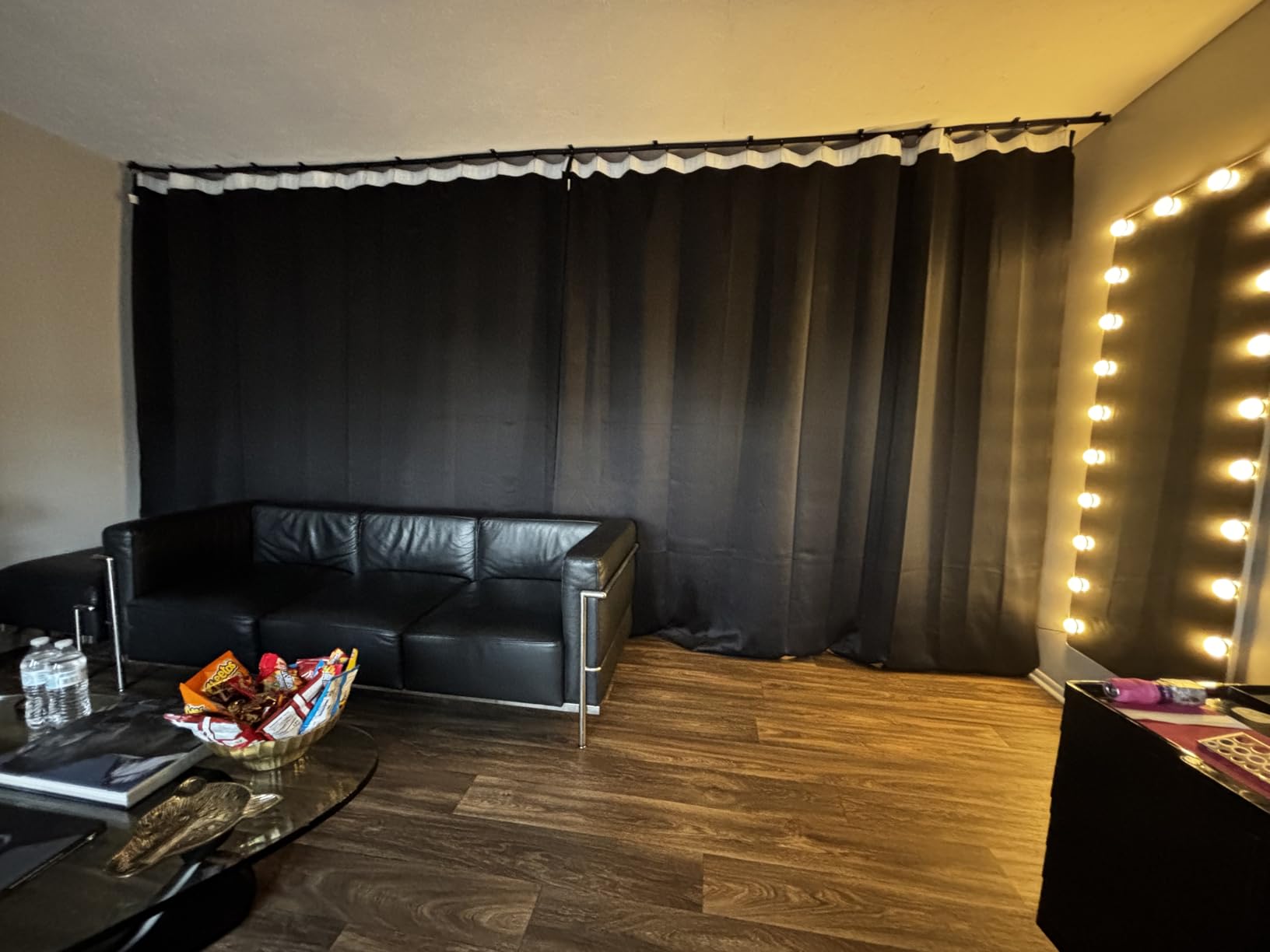 Jilron Room Divider Curtain Ceiling Curtain Track Set for Blackout and Privacy (Black Curtain + Black Track) 106