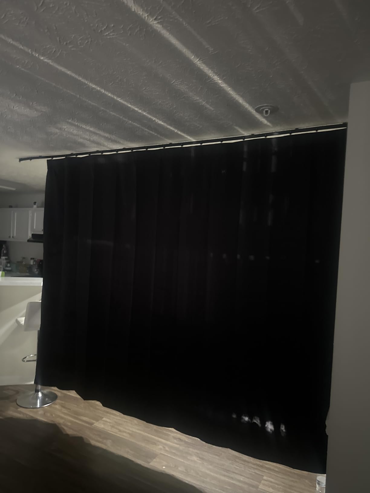 Jilron Room Divider Curtain Ceiling Curtain Track Set for Blackout and Privacy (Black Curtain + Black Track) 106