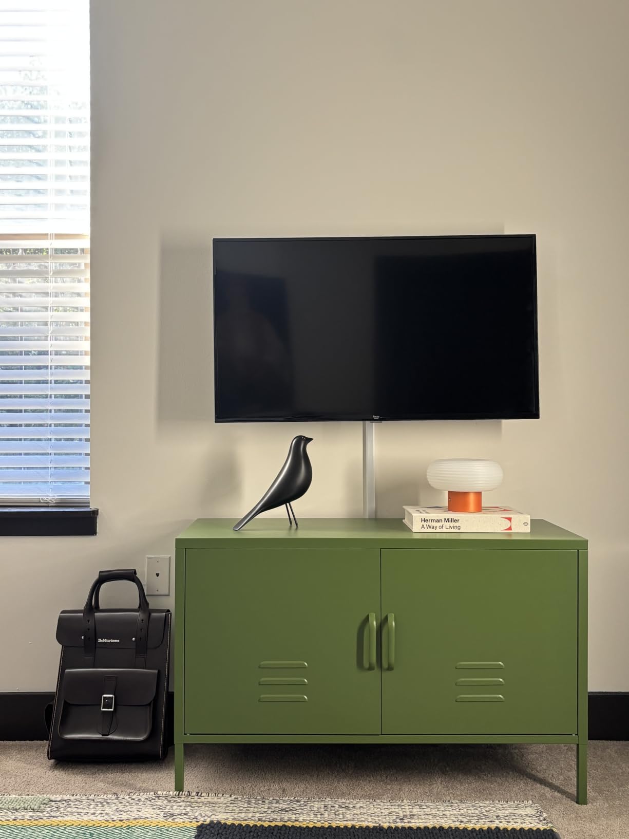 Metal Cabinet with Doors and Shelves, Steel Entryway Storage Cabinets, Metal Locker Cabinet for Classroom, Living Room, Bedroom, Grey Green customer photo 2