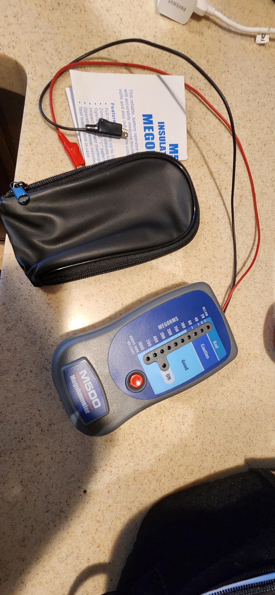 M500 Insulation Megohmmeter Compatible with Supco M500 with Soft Carry Case | ABS body megohmmeter with battery, 0 to 1000 Megohms range, for HVAC staff testing compressors customer photo 1