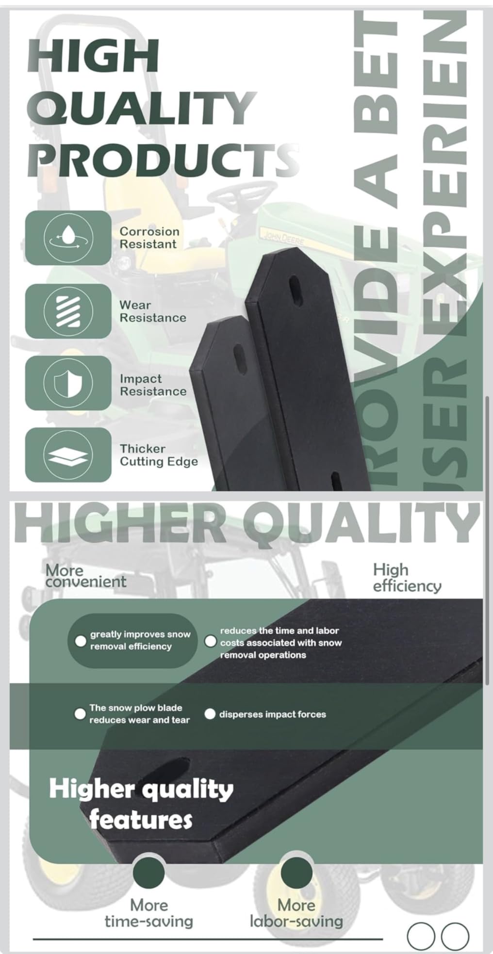 Heavy Duty Snow Plow Blade Edge Compatible with John Deere Sub-Compact Tractors Replaces M120139 (48 inch) customer photo 1