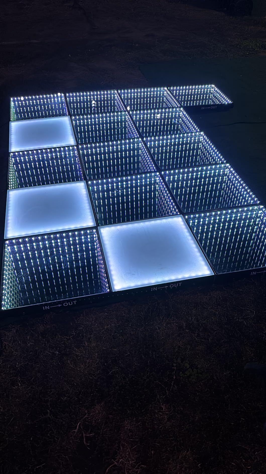 Dance Floor Stage Lights Tempered Glass Infinity Mirror Panel 3D Effect LED Dance Floor for Wedding Party Customizable (3D+RGB-Magnetic, 25PCS / 8.2FT x 8.2FT) customer photo 1