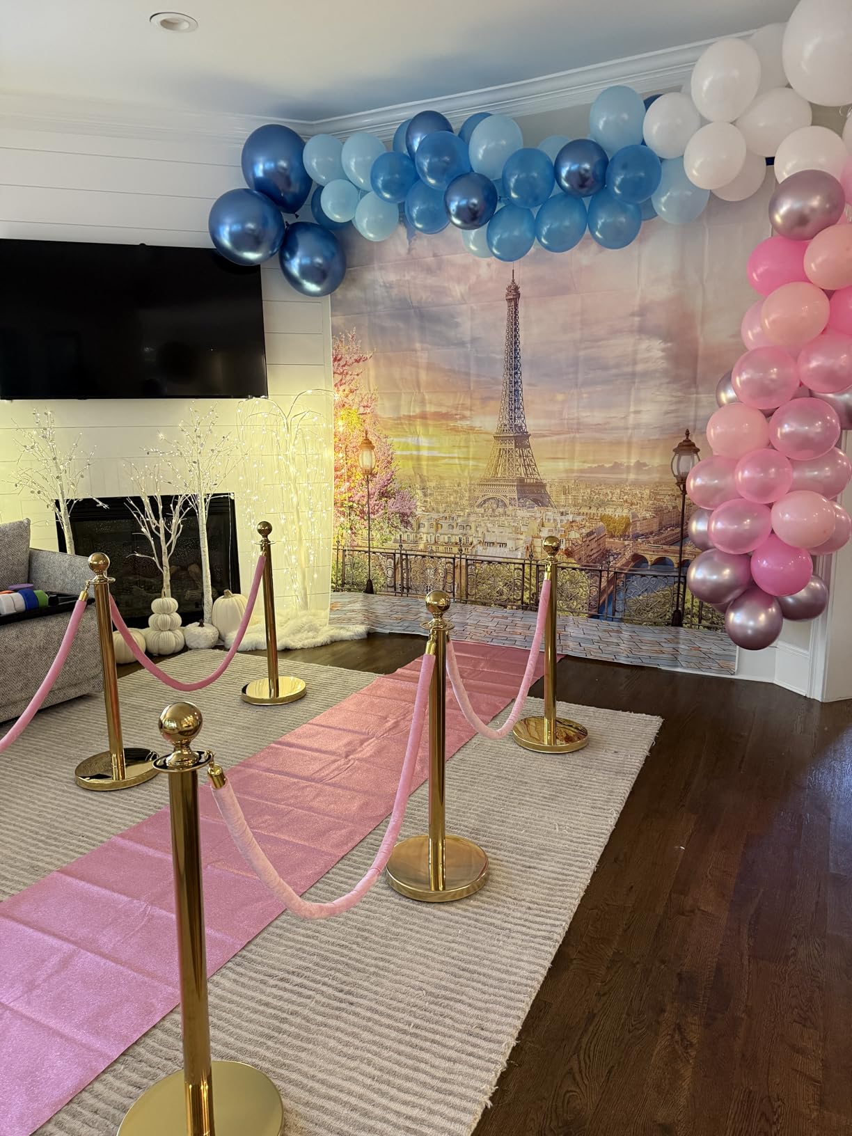 VEVOR Stanchions and Velvet Ropes 6Pcs, Hollow Base with Stainless Steel Post, 4 Red Velvet Ropes and Posts, Crowd Control Barriers Gold Stanchions, Red Carpet Runner Poles for Party Supplies customer photo 2