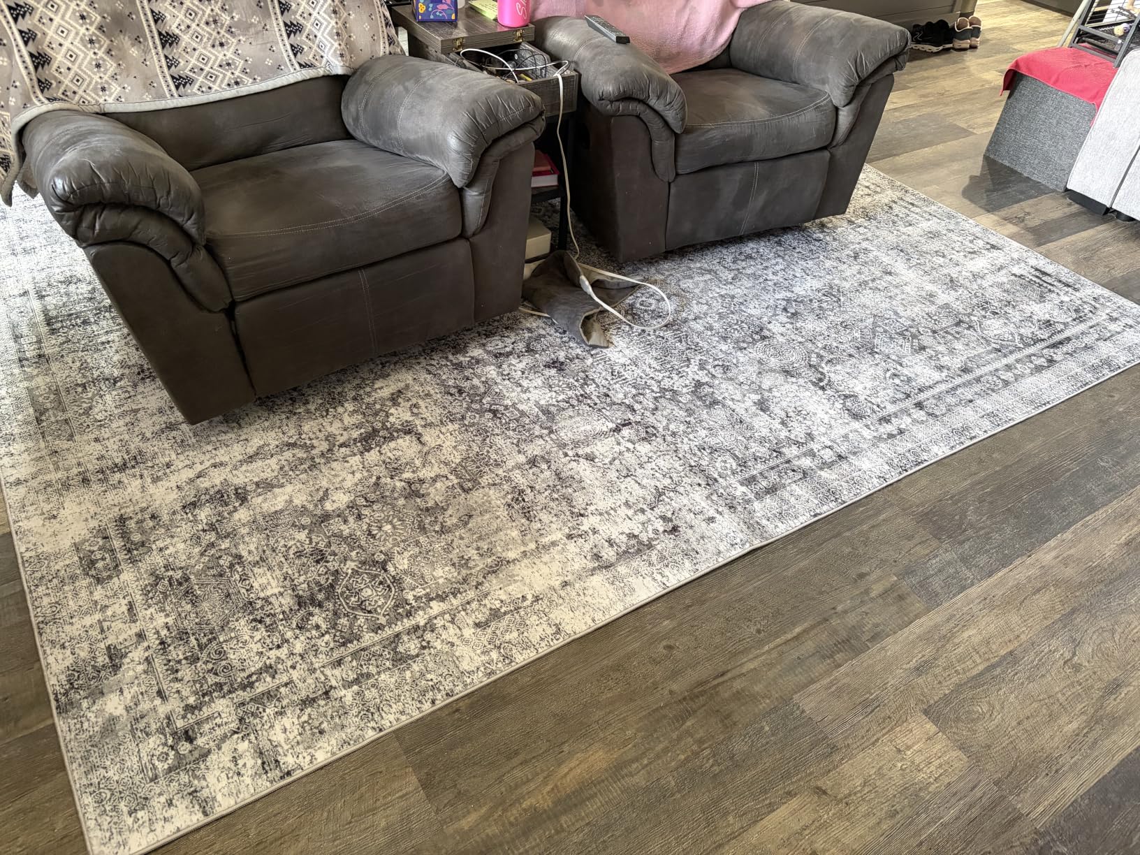 8x10 Area Rugs Washable for Living Room: Multi Abstract Large Carpet | Soft Non-Slip, Low Pile Thin, Stain Resistant, Safe Durable, Pet-Friendly Vintage for Dining, Bedroom, Office, Farmhouse, Nursery customer photo 1