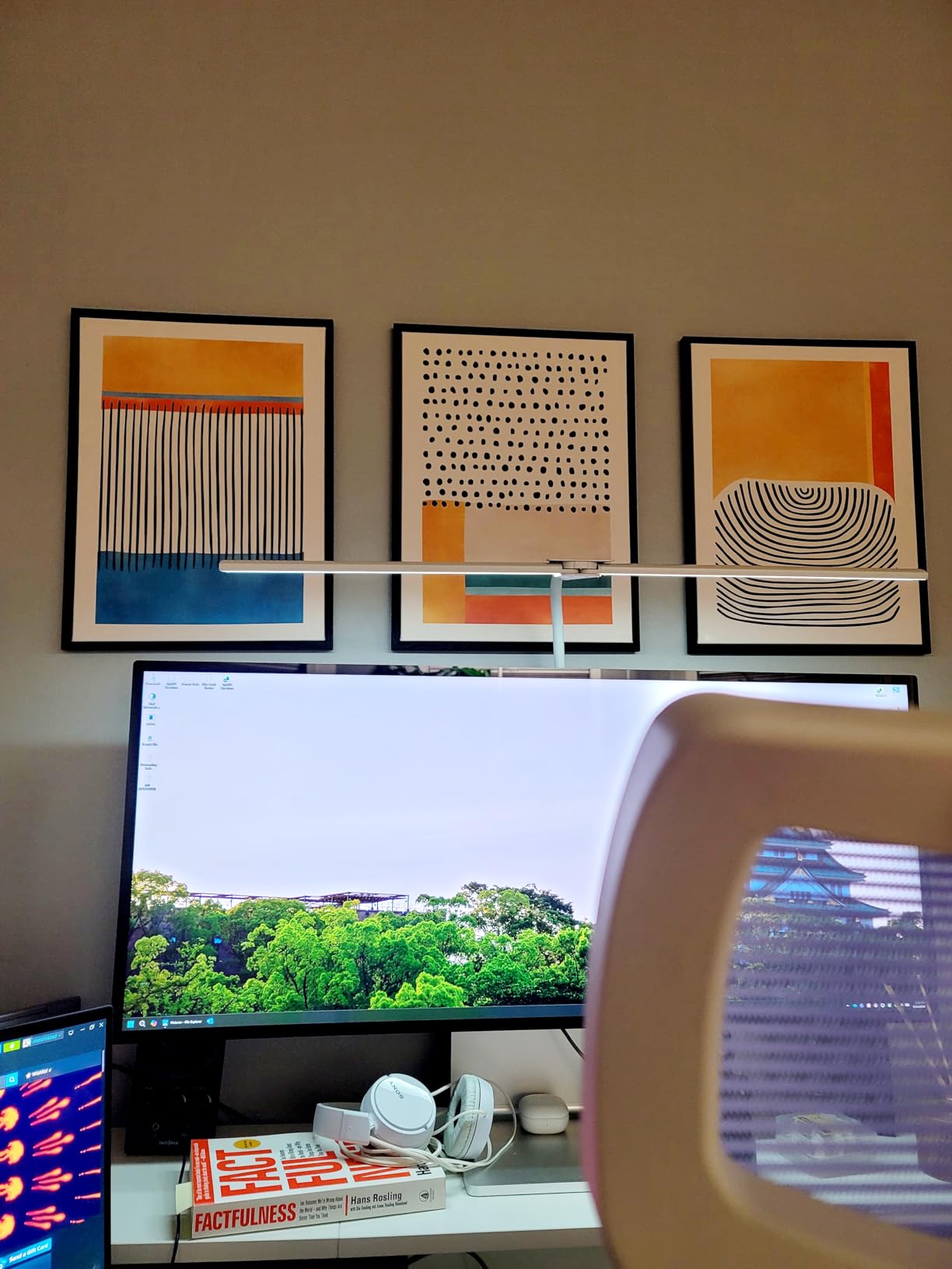 Framed Colorful Abstract Wall Art for Living Room, 3 Piece Mid Century Modern Canvas Paintings Prints Artwork for Walls, Large Modern Triptych Pictures Wall Decor for Bedroom Home Office, 16x24 Inch customer photo 2