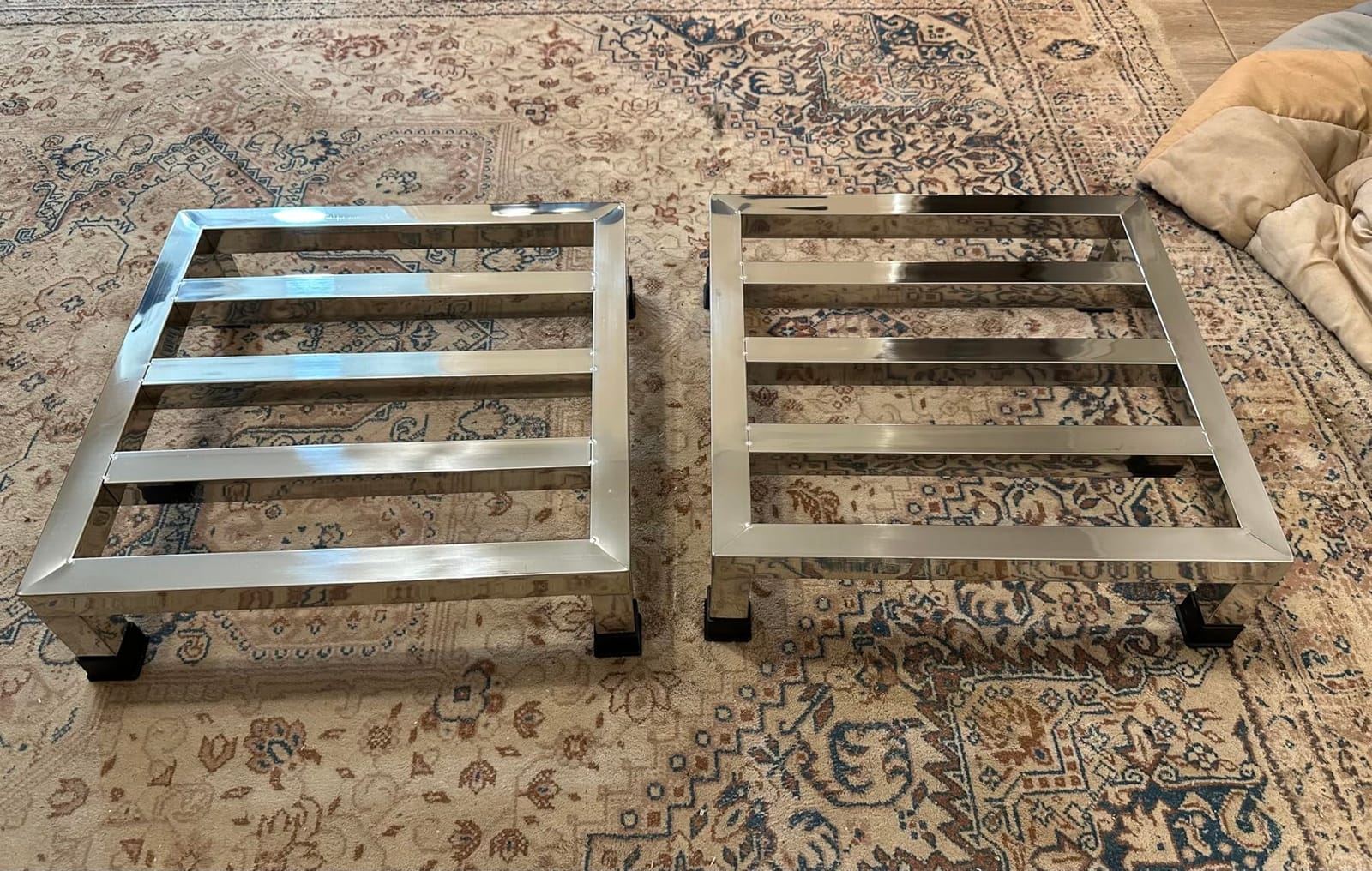 2 Packs Dunnage Rack 23.6x15.8x4inch Stainless Steel Dunnage Racks Commercial Food Service Storage Rack for Restaurants Kitchen Warehouse Supermarket customer photo 1