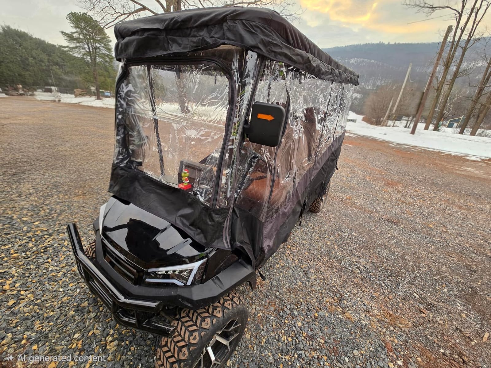 KEMIMOTO Golf Cart Enclosure, 4 Passenger Golf Cart Rain Cover | 600D Waterproof Driving Enclosure with Clear PVC Windshield for Extended Roof Golf Cart customer photo 2
