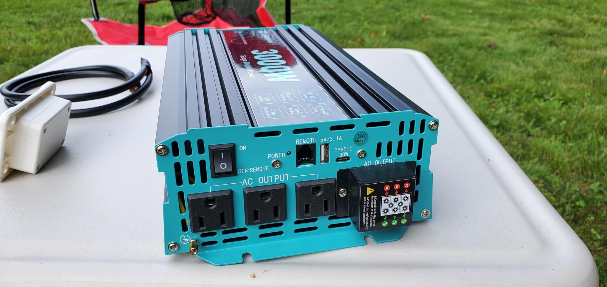 3000W Pure Sine Wave Inverter 12V DC to 120V AC 6000W Peak for RV customer photo 1