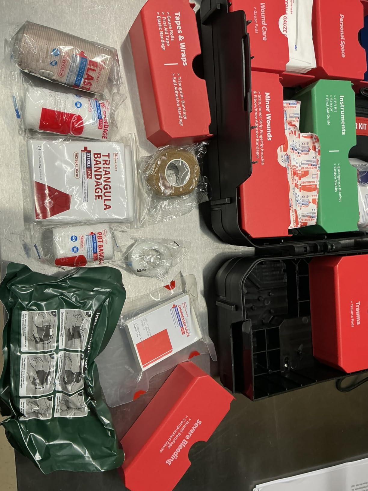 Large First Aid Kit for Business- Plastic Wall Mounted First Aid Box, Hard Case First Aid Kit, Emergency Kit for Car, Home, Offices - 408 Piece customer photo 1