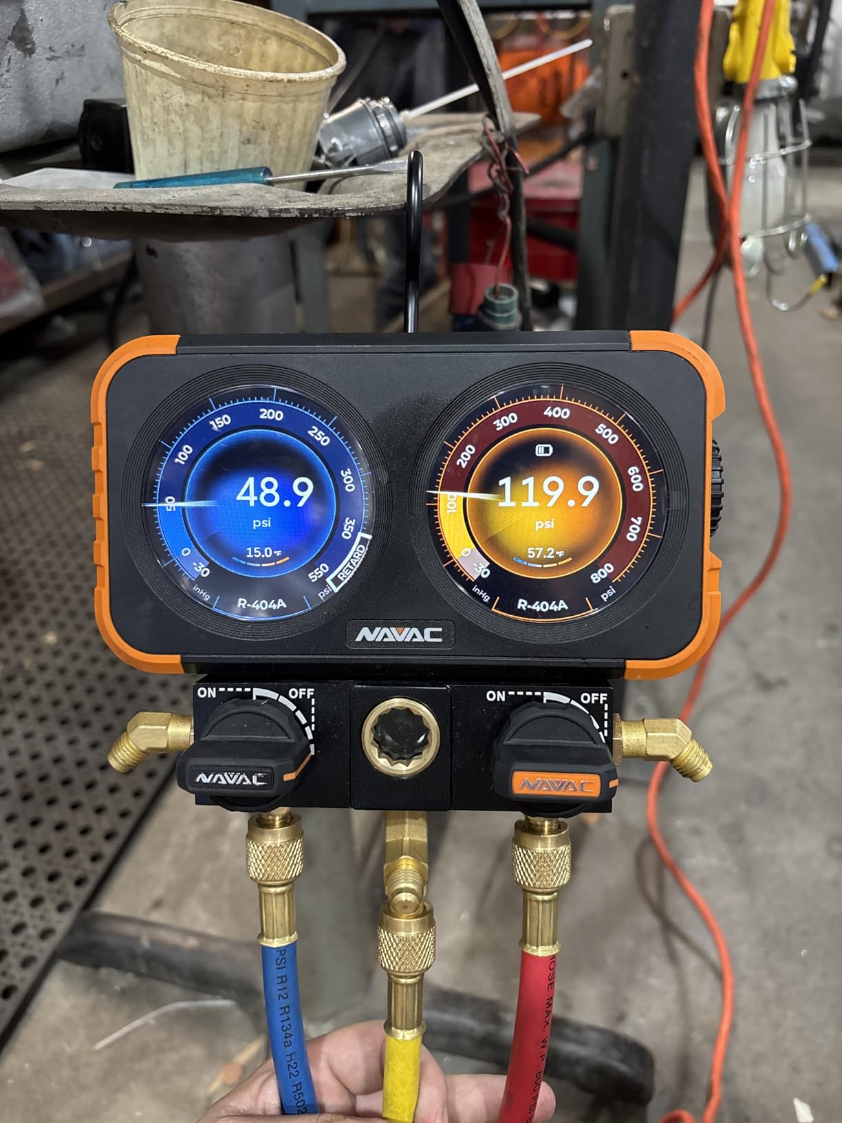 NAVAC N2DX FLEX-X Manifold Gauge Set - HD Color Graphic Interface, Digital Display, A2L Compatible, 72 Refrigerant Support, Rechargeable 100hr Battery, Durable Aluminum Body customer photo 1