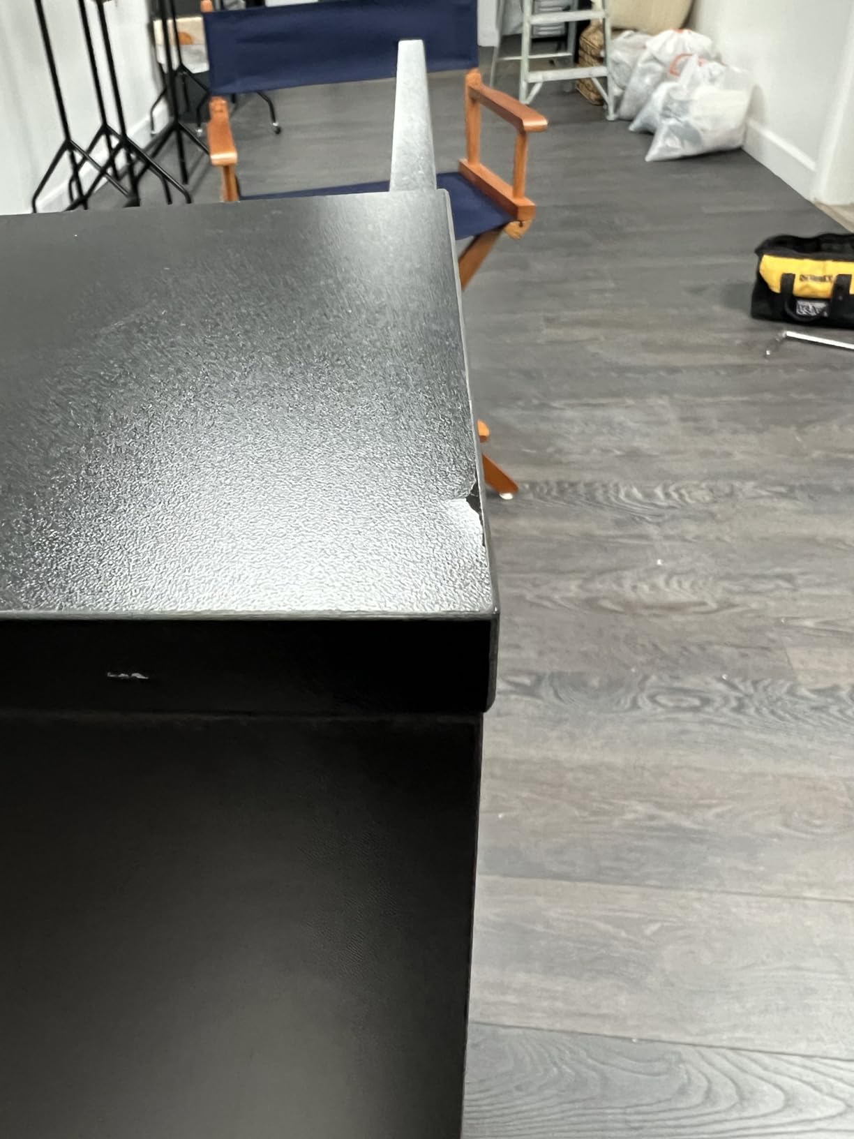 Tribesigns Reception Desk with LED Lights, 63 Inches Front Counter Desk for Checkout, Lobby, Salon, Retail, Modern Large Counter Table for Store Shop Clinic Office (Black&Gray) customer photo 1