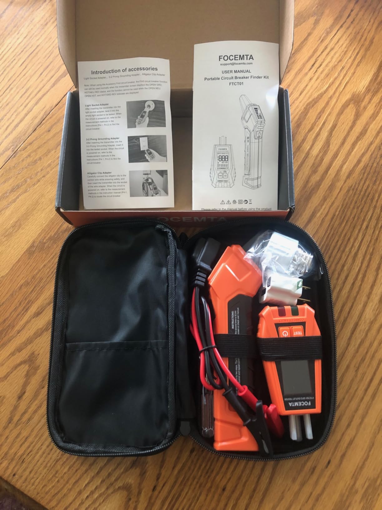 Circuit Breaker Finder Kit with GFCI Outlet Tester for 90-135V AC Circuits,includes Light Socket Adapter, 3-2 Prong Grounding Adapter & Clip adapter,Portable Electrical Tool with Carrying Case customer photo 1