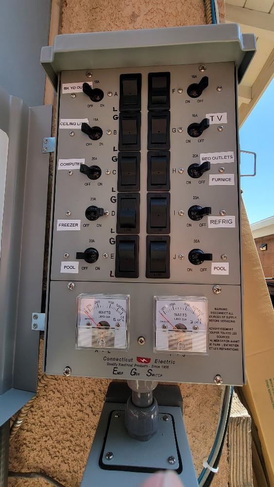 Connecticut Electric Series 2 Backup Power Manual Transfer Switch Kit, 50 Amp, 10 Circuits, with 25' Cord & Outdoor Rated 50A Inlet customer photo 1
