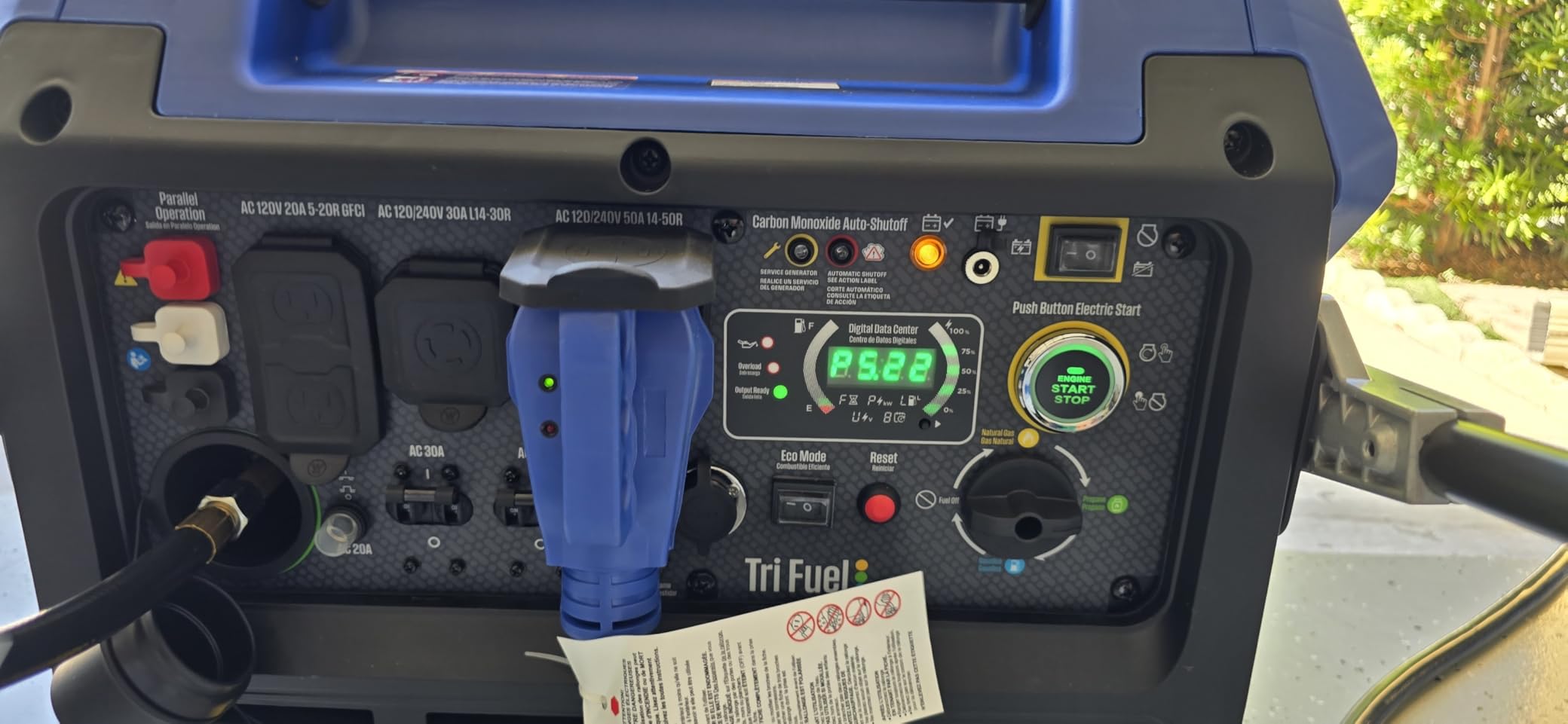 Westinghouse 12000 Peak Watt Tri-Fuel Portable Inverter Generator, Remote Start, Transfer Switch Ready, Gas/Propane/Natural Gas Powered, Low THD, Safe for Electronics, Parallel Capable, CO Sensor customer photo 1