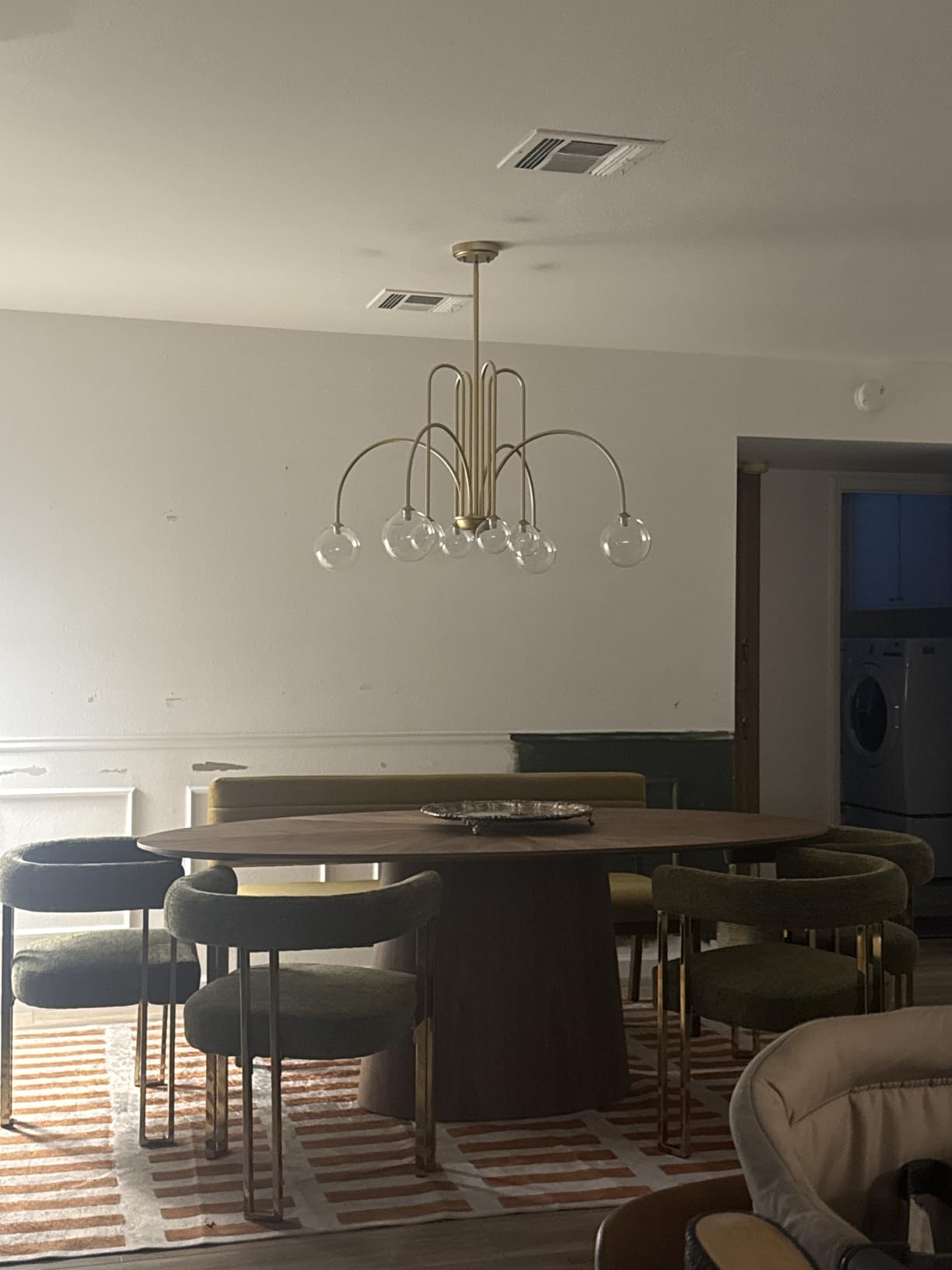 Large Gold Sputnik Chandelier Mid Century 12 Lights Modern L52