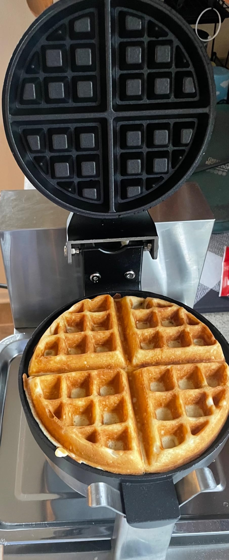 Commercial Belgian Waffle Maker - Rotating Double Waffle Maker w/Non-stick and 1.2 in Thick, Flip Belgian Waffle Machine w/ 122-572°F Temp Range and Timer, Stainless Steel Waffle Iron, 2400W customer photo 2