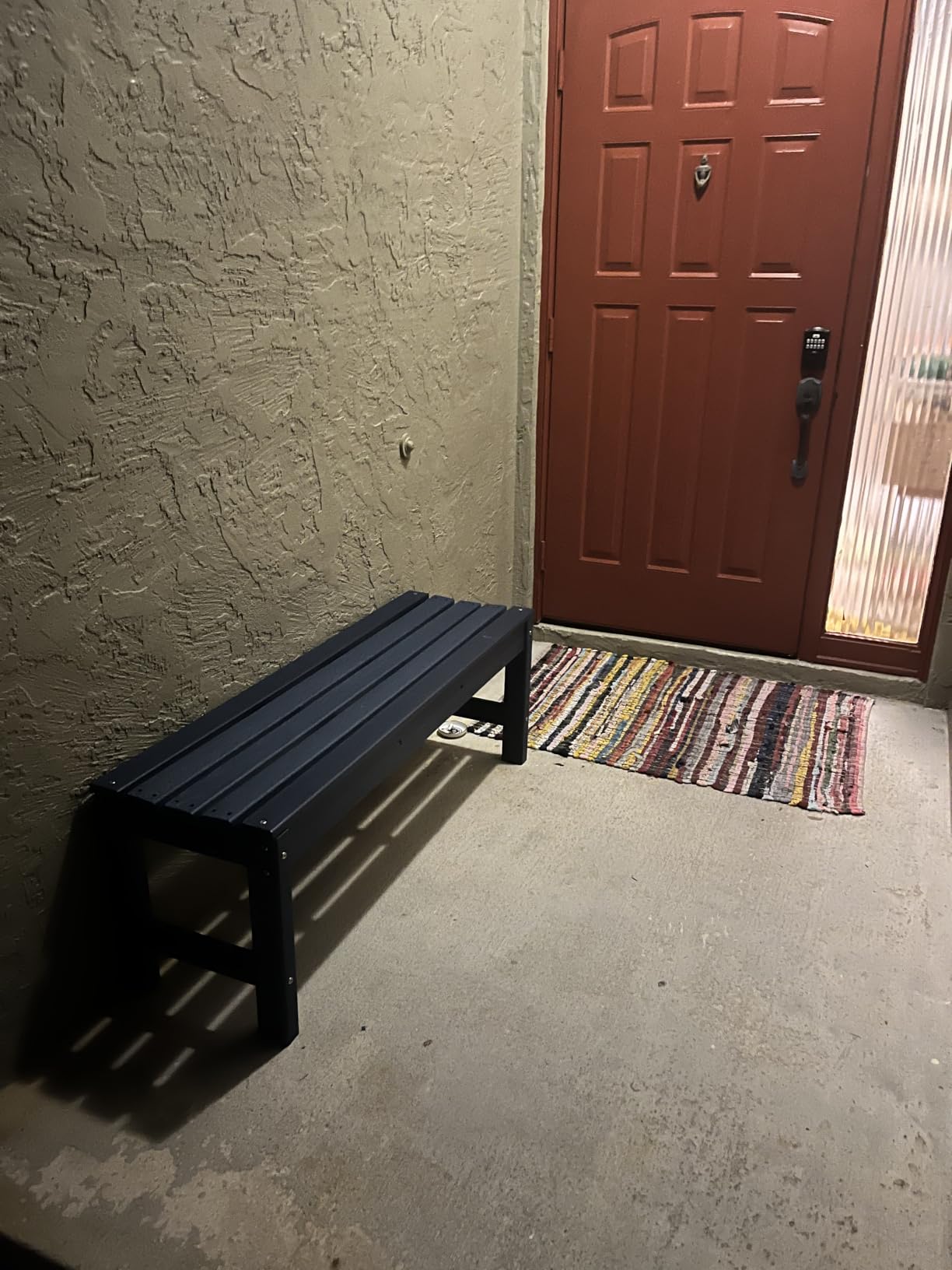 SERWALL 2-Person Backless Outdoor Bench 56 Inches, Black | All Weather HDPE Outdoor Benches, 660 Lbs Weight Capacity, Poly Lumber Patio Furniture for Garden, Porch and Park customer photo 2