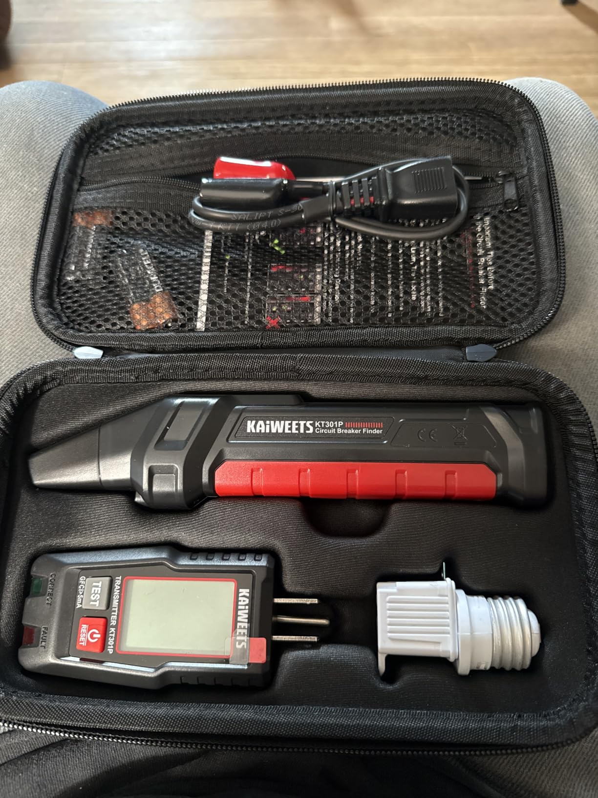 KAIWEETS Circuit Breaker Finder with LCD Display, GFCI Outlet Tester, Electrical Circuit Tracer Tool with NCV Test & Flashlight, Includes Carrying Case and Adapters- KT301P customer photo 2