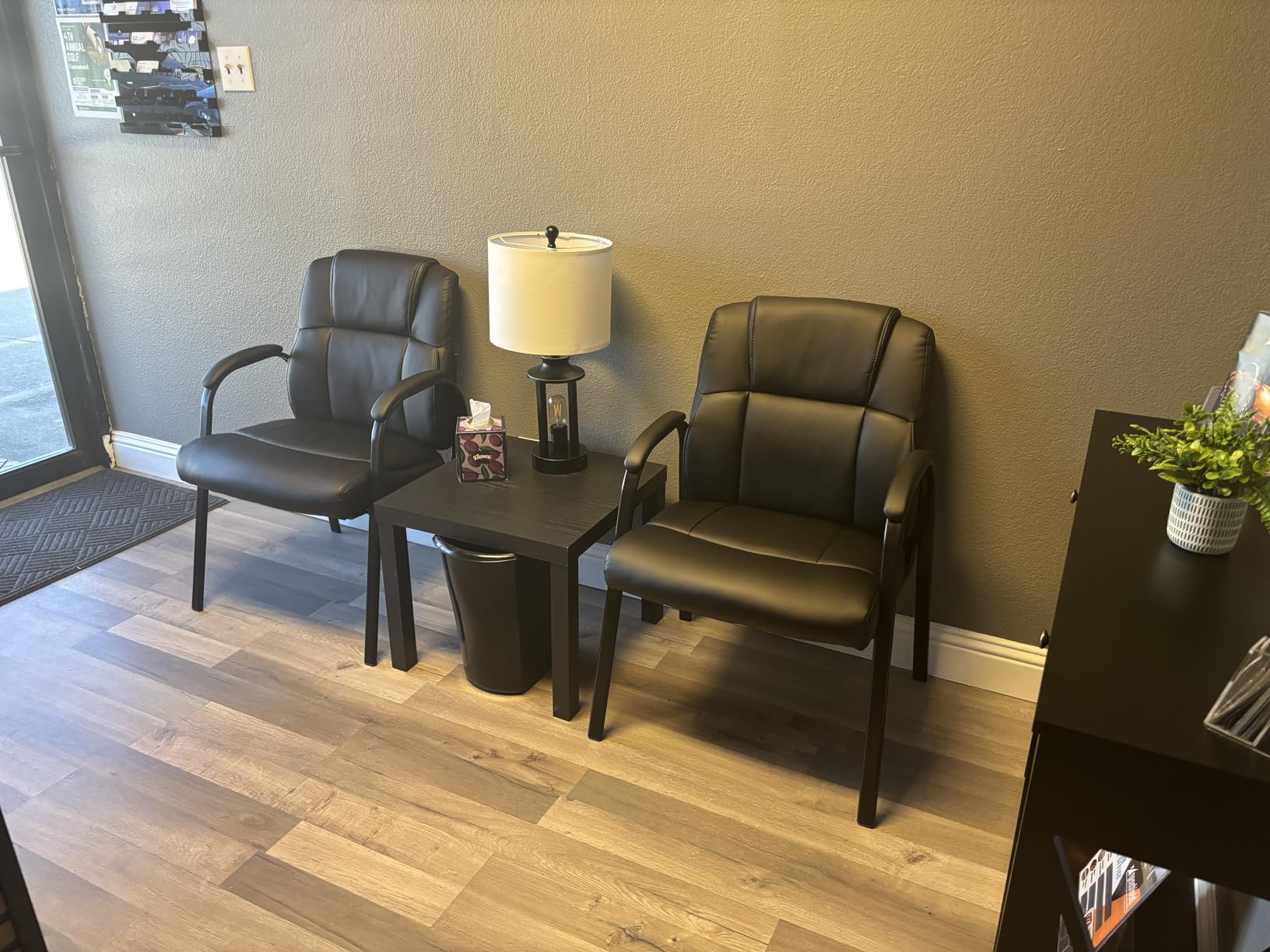 Sweetcrispy Waiting Room Chairs Set of 2, Executive Office Guest Chairs | PU Leather, Padded Arms, Big and Tall, No Wheels Stationary, Reception Conference Lobby Area Meeting Medical Clinic Room customer photo 1