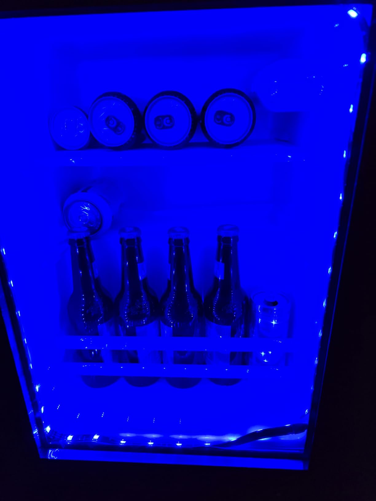 BROTTAR Coffee Bar Cabinet with Fridge (Fridge Included), Large Liquor Bar Cabinet with LED Lights, Glass Holder & Wine Rack, Wine Cabinet with Human Body Sensor, Buffet Sideboard for Home, Black customer photo 2