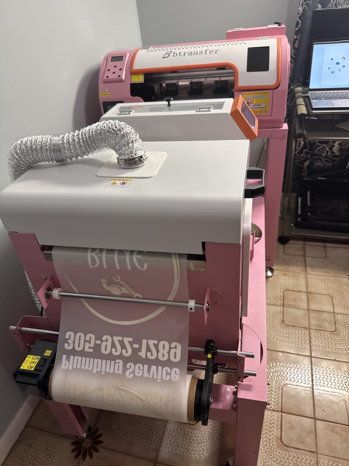 A3 M1630 Pro DTF Printer Combo with Shaker Dryer, Auto Cleaning | DTF printer + shaker dryer on mobile rack. Save floor space, easy move. Stable white ink circulation reduces clogging risk customer photo 2