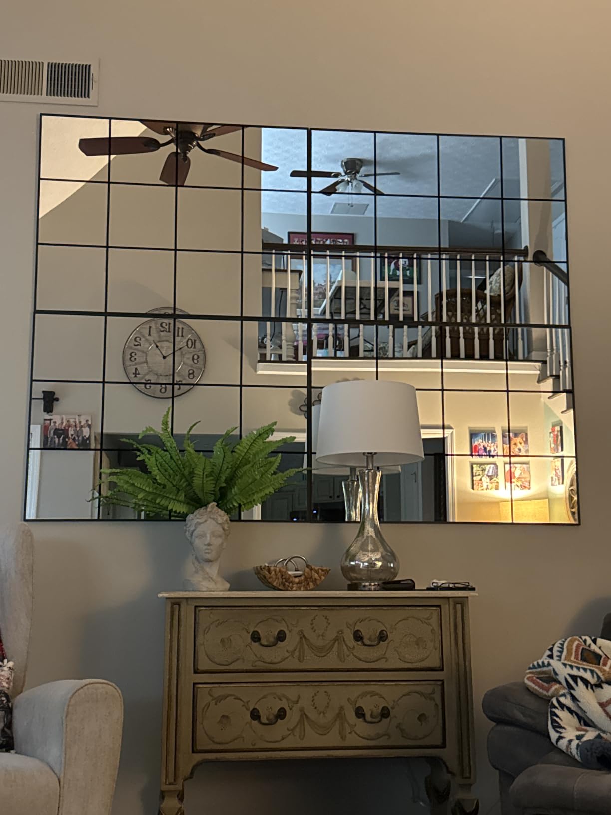 Window Mirrors for Wall Decor, Large Wall Mirrors Decorative Window Pane 30 x 70, Rectangular Metal Framed Wall Mounted Mirrors for Bedroom, Living Room, Dining Room, Entryway, Bathroom customer photo 1