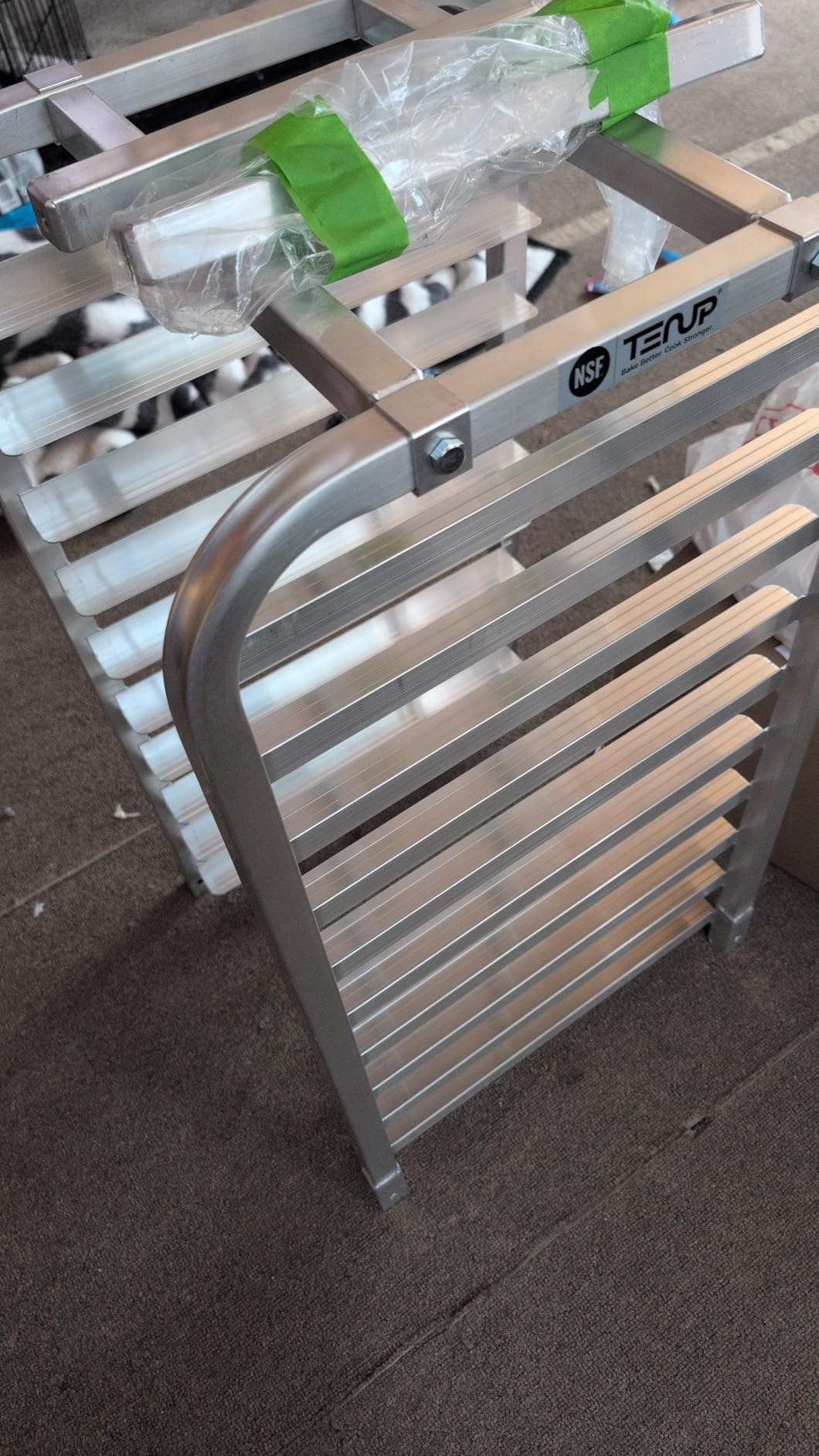 TenUp 20-Tier NSF Aluminum Sheet Pan Rack, Commercial Bakery Cooling & Storage Cart with Wheels, Heavy-Duty Bun Rack - 26