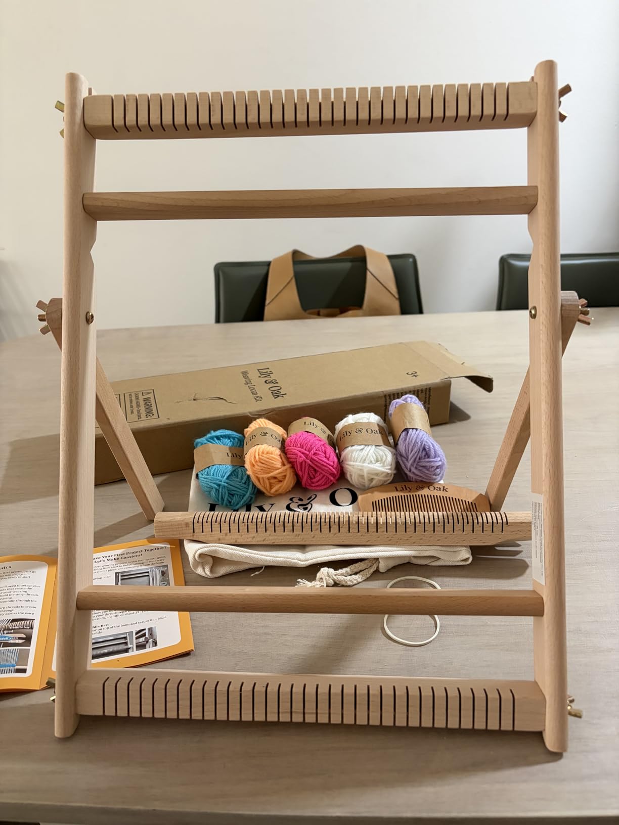 Lily & Oak Weaving Loom for Adults & Kids - Weaving Loom Kit | Beginner-Friendly Table Loom & Lap Loom with Yarn, Tools & Instructions | Wooden Loom for Multicraft Projects (15.8 x 11.8 inches) customer photo 2
