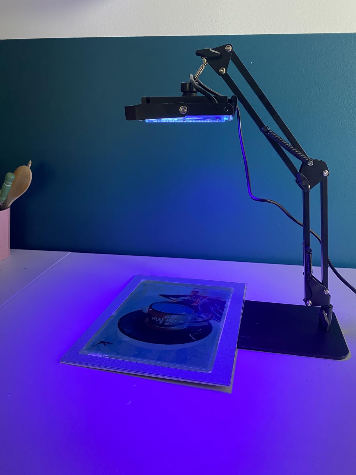 Caydo 216 LEDs UV Light 395nm for Screen Printing, Timing Device (100W) | 1.5 min exposure | Leakage-Proof Safety | 150C PC shade | Works for screen printing, cyanotype, resin customer photo 2