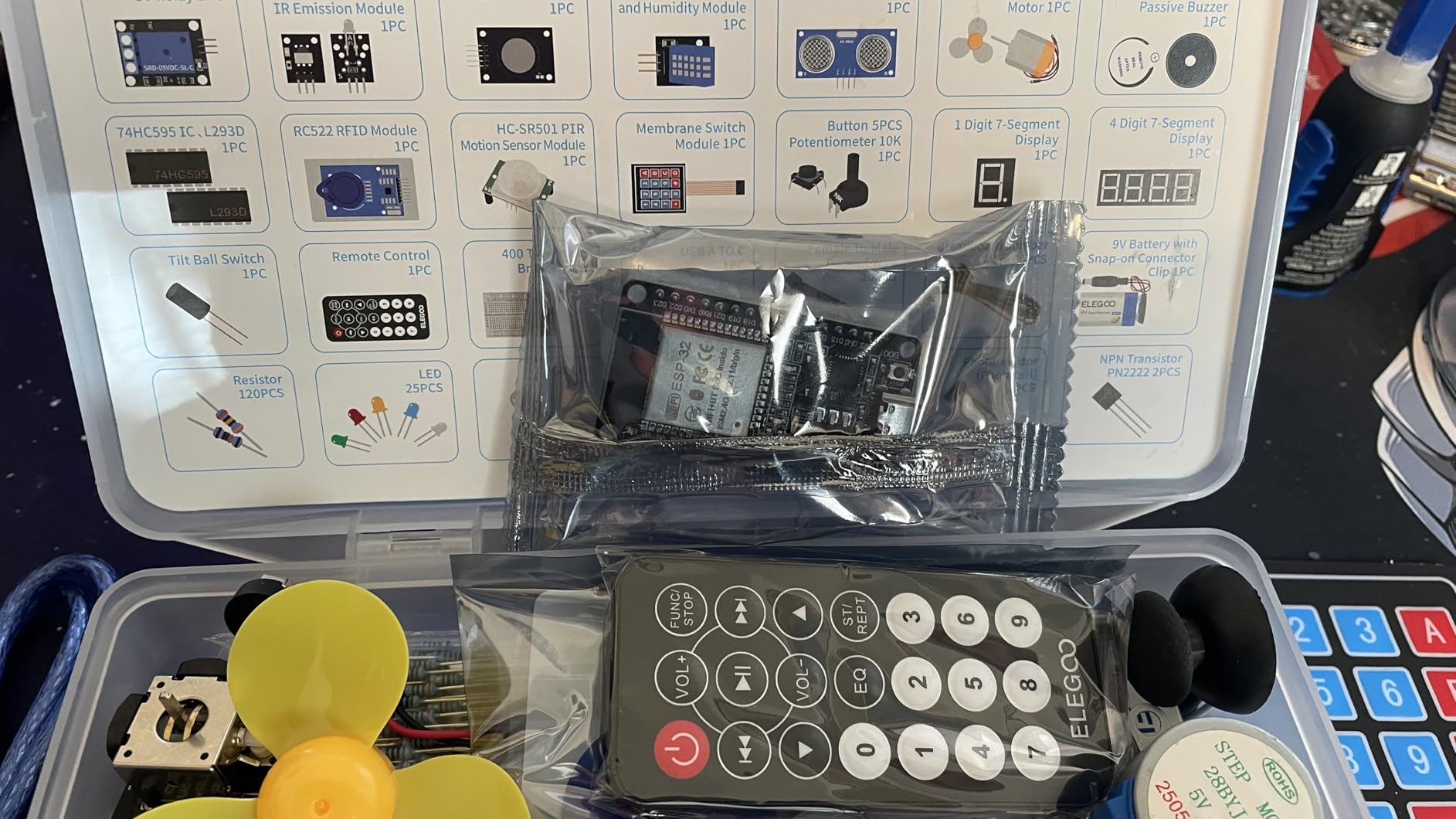 ELEGOO ESP-32 Super Starter Kit with Tutorial Compatible with Arduino IDE | Development Board, USB-C Dual Core Microcontroller, WiFi, Bluetooth, 200+ parts for IoT customer photo 1