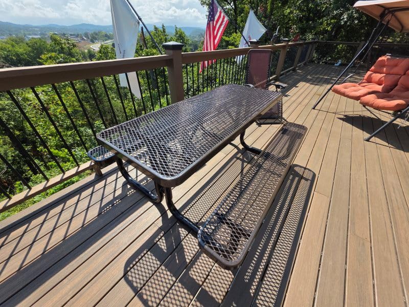 6Ft Rect Picnic Table, Expanded, Black | Heavy-Duty Commercial Outdoor Picnic Table, Expanded Metal Construction, Made In America customer photo 1