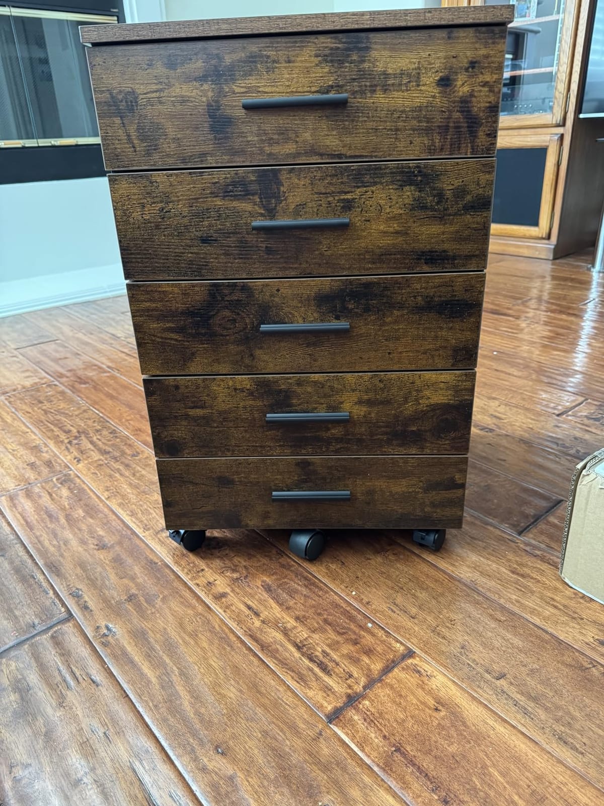 VASAGLE CUSTOS Collection - File Cabinet, Mobile Pedestal Filing Cabinet with Wheels, Printer Stand with 5 Drawers, Tool-Free Sliding Rails, for Study, Home Office, Ink Black UOFC081BC01S customer photo 1