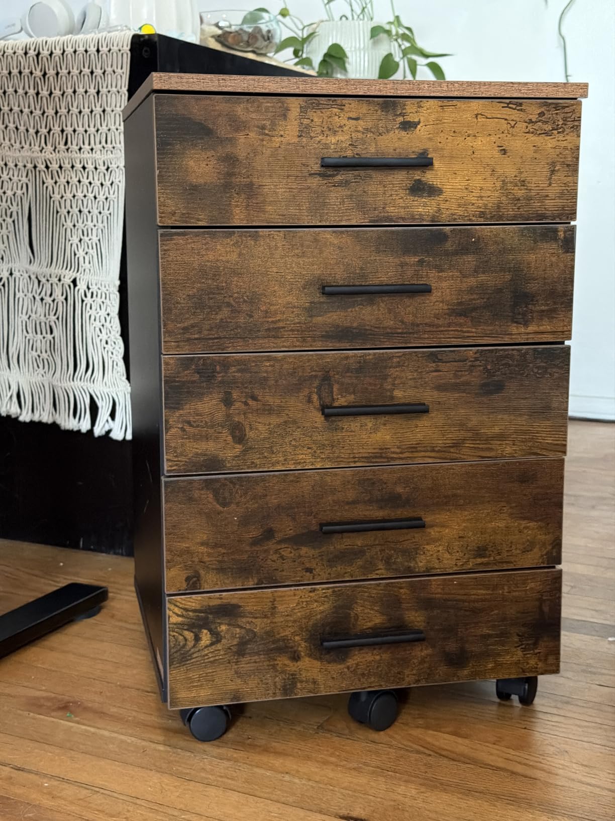 VASAGLE CUSTOS Collection - File Cabinet, Mobile Pedestal Filing Cabinet with Wheels, Printer Stand with 5 Drawers, Tool-Free Sliding Rails, for Study, Home Office, Ink Black UOFC081BC01S customer photo 2