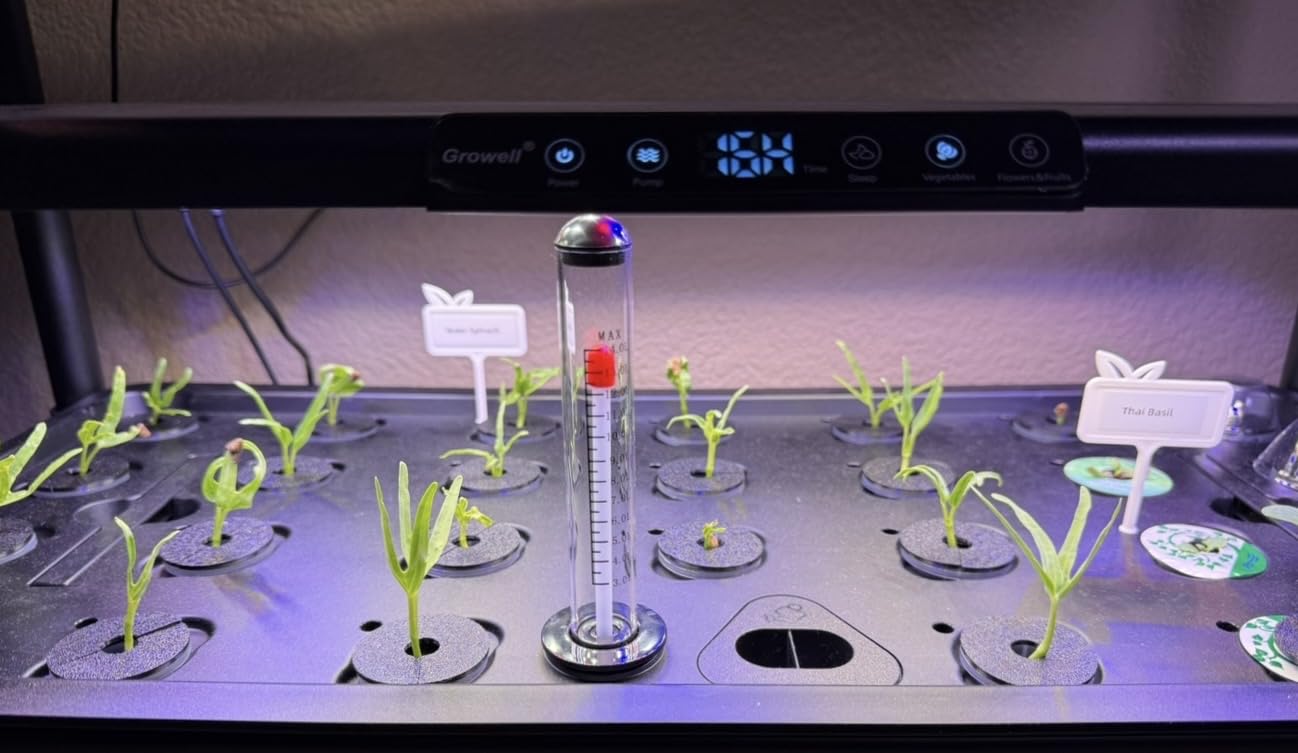 Growell 54 Pods Hydroponics Growing System Kit with Independent Water Pump | Vertical Indoor Herb Garden with 2 Light Modes & 2 Timer, Smart Water Circulation, 28L Water Tank, Movable & Space-Saving customer photo 1