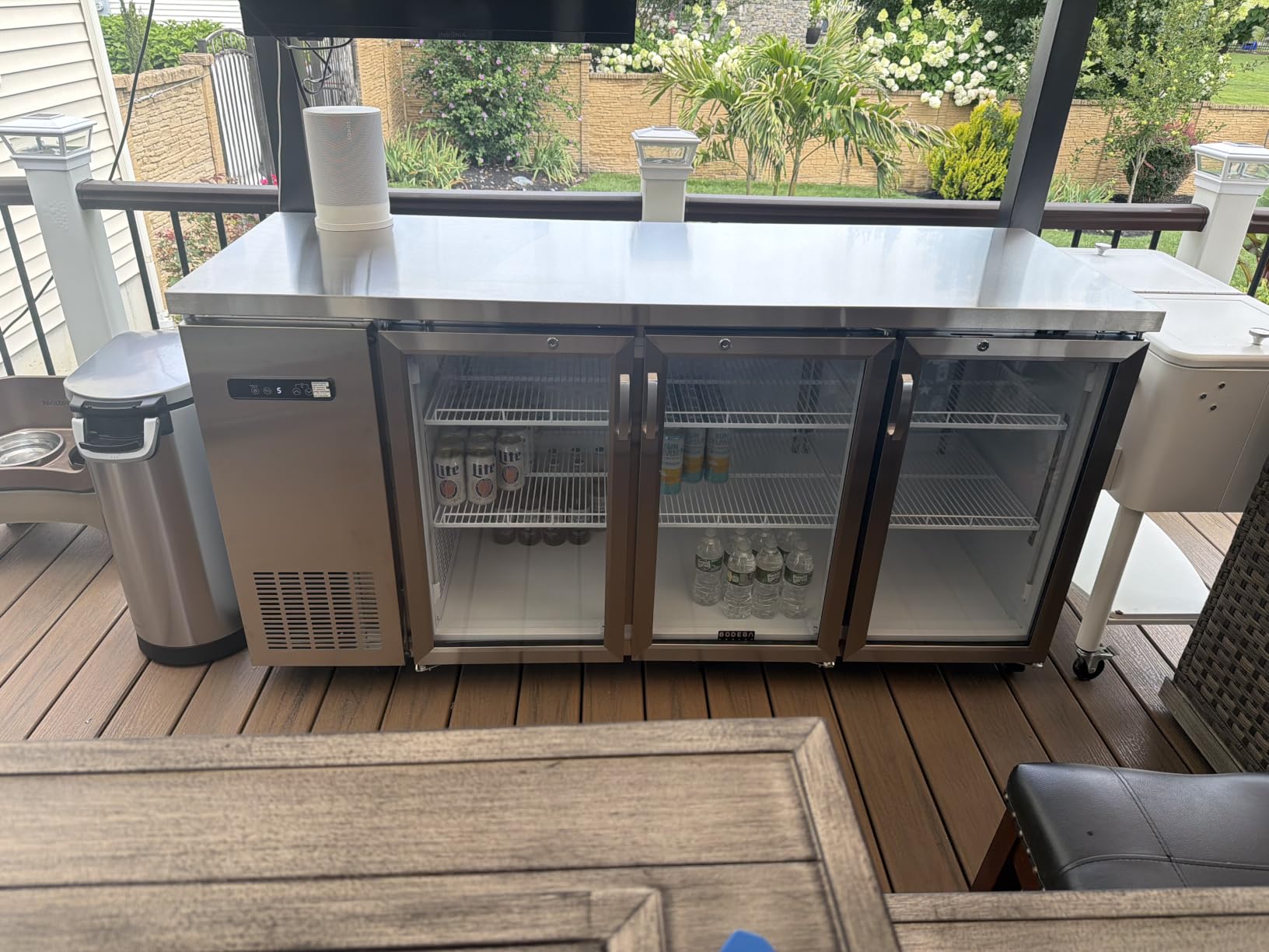 BODEGA BODEGACOOLER 20.5 Cu.Ft Commercial Back Bar Refrigerator, 3 Glass Door Beverage Cooler, Display Drink Fridge with LED & 6 Casters for Beer, Soda, Wine, SUS304 Stainless Steel Top customer photo 2