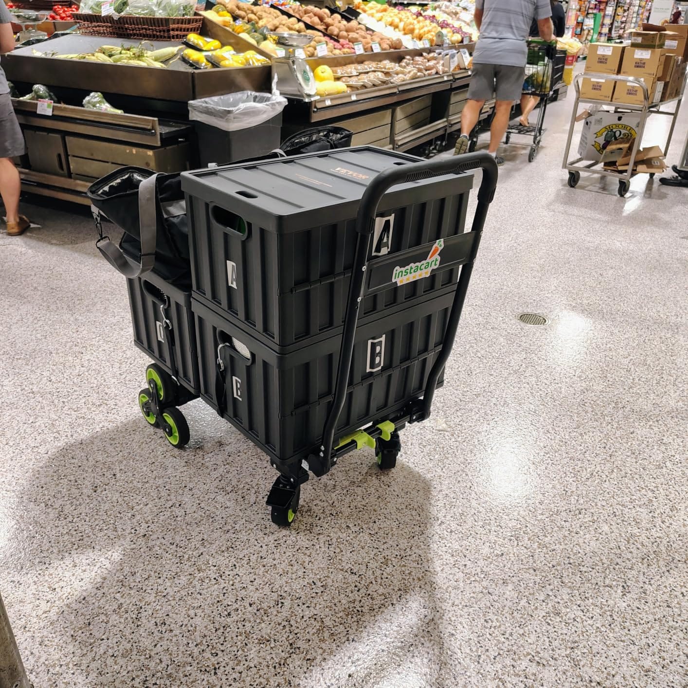 Upgraded 3 in 1 Convertible Folding Hand Truck with Brakes, Hand Truck Dolly Heavy Duty 660lbs Capacity, Stair Climbing Cart with Adjustable Shovel Board and Fixed Handle for Moving customer photo 1