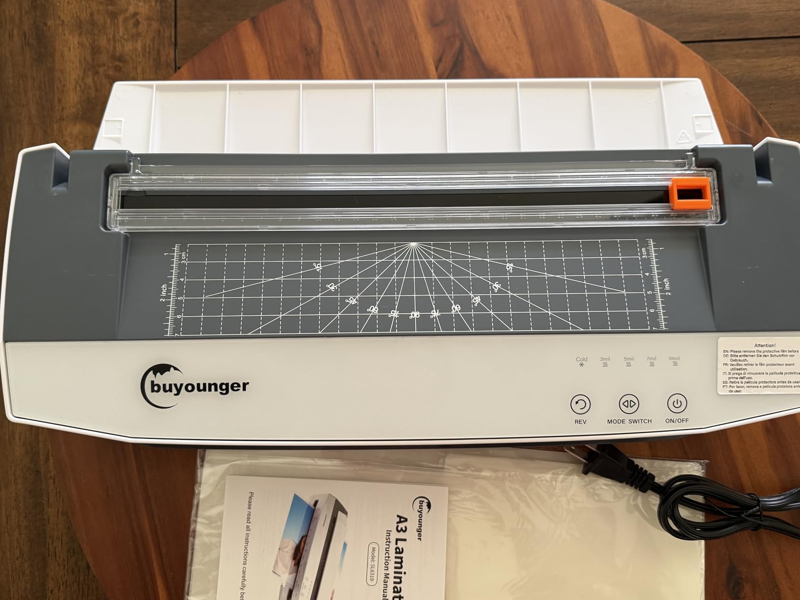 Buyounger 3-10mil Commercial Laminator, 4-Roller 13 Inch Set with 50 Sheets | 1000mm/min Speed, 1 Min Warmup, REV Auto Reverse Jam Free, Hot Cold Modes, NTC Temp Control, All-in-1 for Office School Home customer photo 2