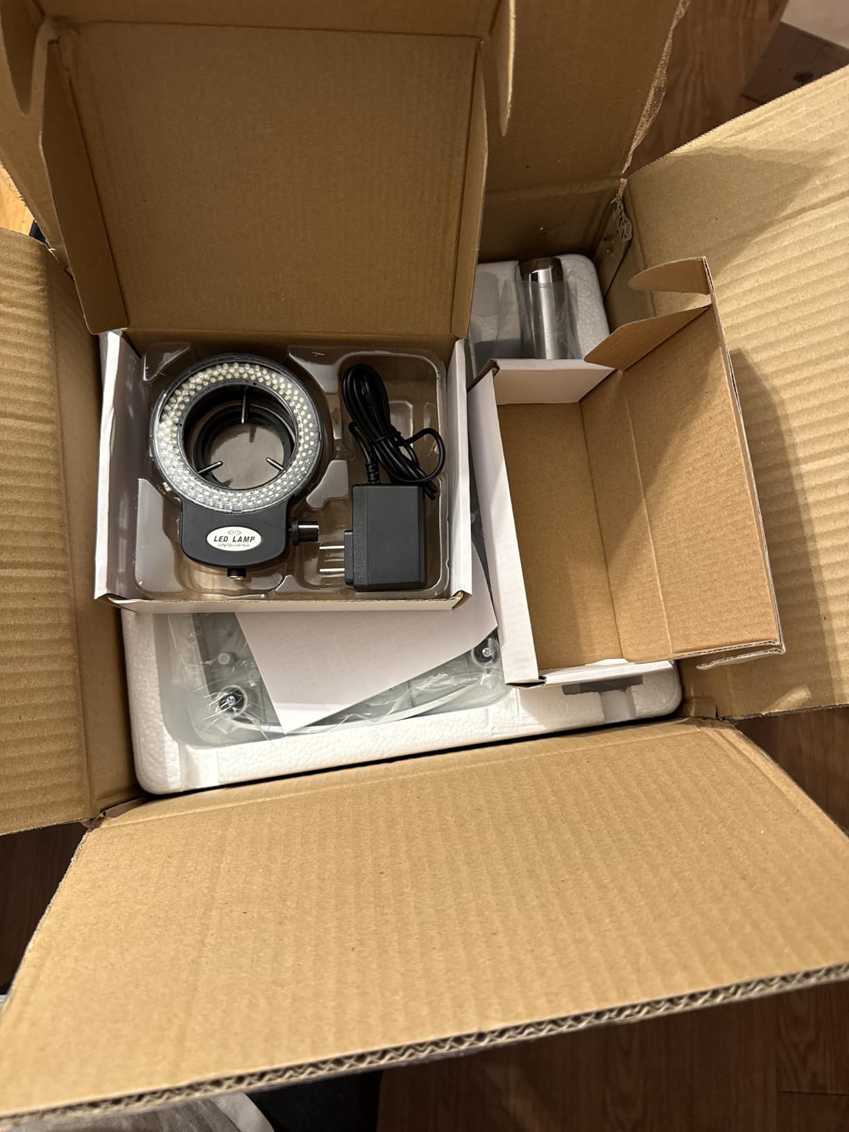 Professional Trinocular Stereo Zoom Microscope with 56-Bulb LED Ring Light, 6X-45X Magnification, WF10X Eyepieces, 0.6X-4.5X Zoom Objective, 0.5X CTV Trinocular High Definition Adapter customer photo 2