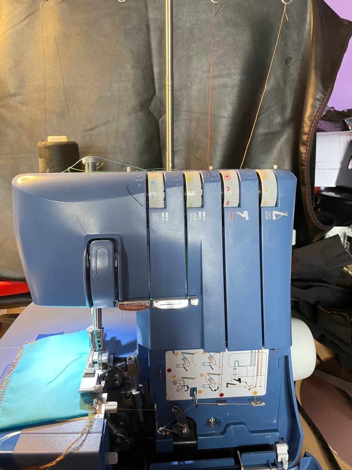SINGER S0230 Navy Blue High Speed Overlock Serger, 2-3-4 Thread Capability | Accessories, color coded threading, 1300 stitches/min, differential feed, professional seam finish, great for garment sewing customer photo 1