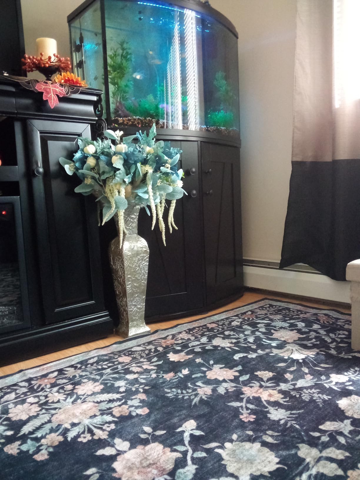 AMADA HOMEFURNISHING 8x10 Washable Area Rugs for Living Room, Non-Slip & Low-Profile Floral Large Area Rug with Durable Edge Binding, Soft Rugs for Living Room, Bedroom, Dining Room customer photo 2