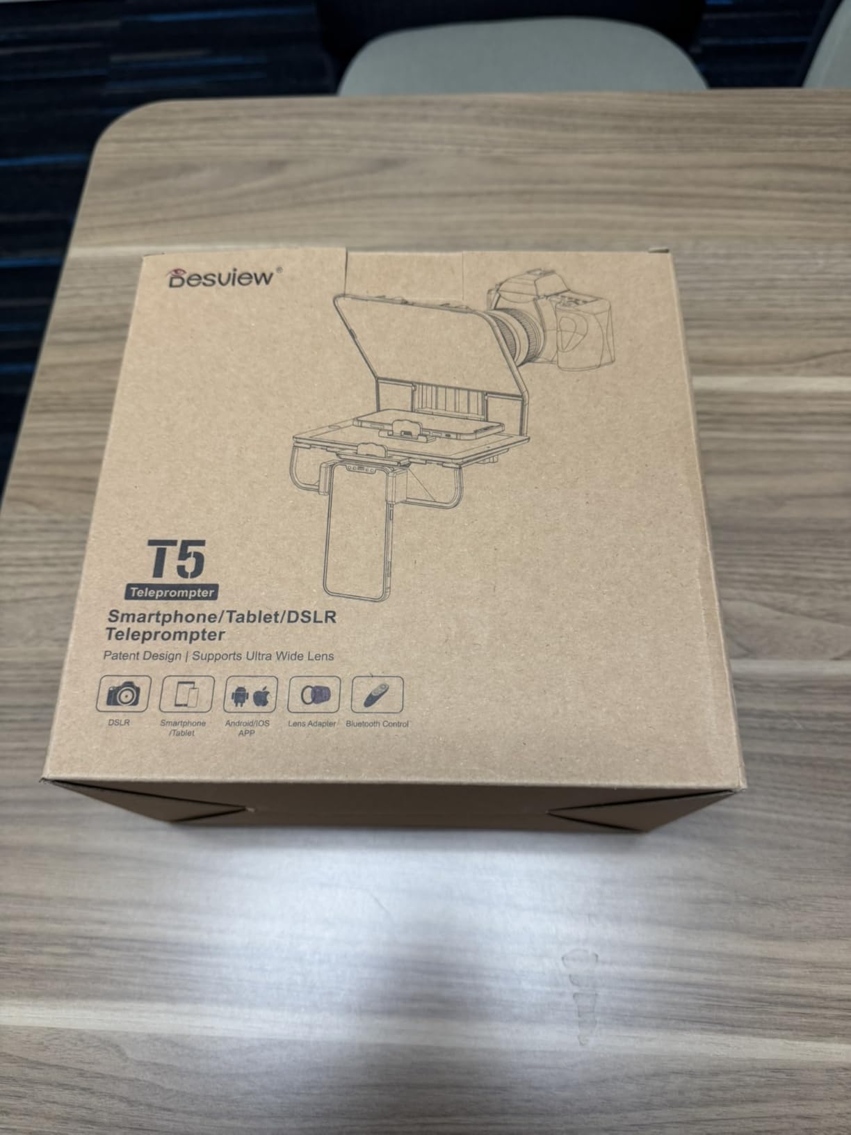 Desview T5 Teleprompter for Smartphone & Tablet, Video Recording | Compatible with DSLR Cameras. Includes 49-82mm Adapter Rings, Coated Glass, Bluetooth Remote, Free App for Streaming customer photo 2